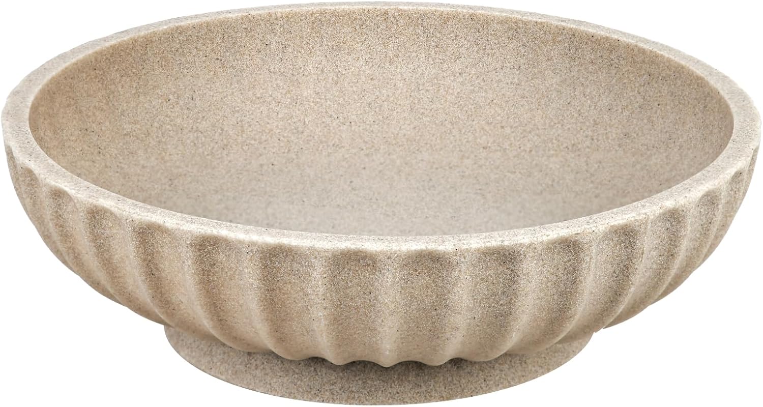 Deobath Large Decorative Bowl - Artificial Stone Beige