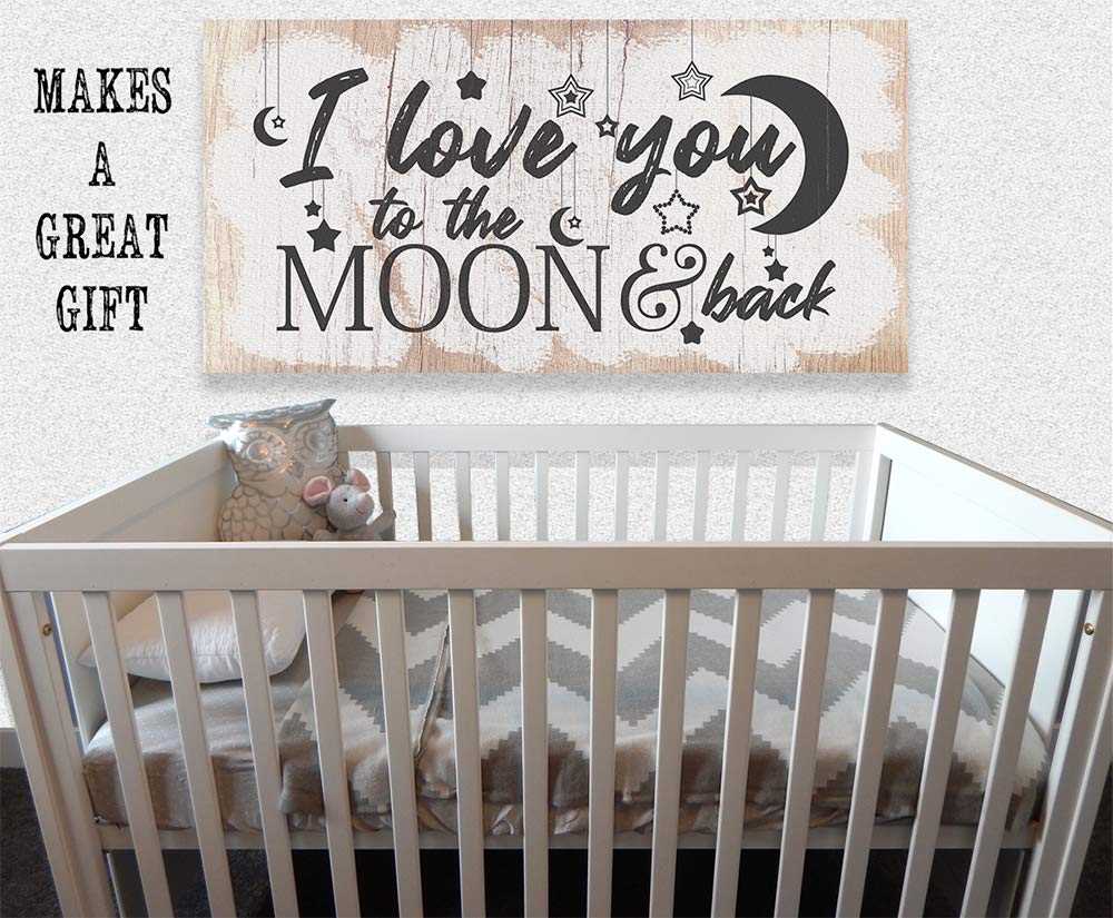 I Love You To The Moon And Back Stretched Canvas Wall Art