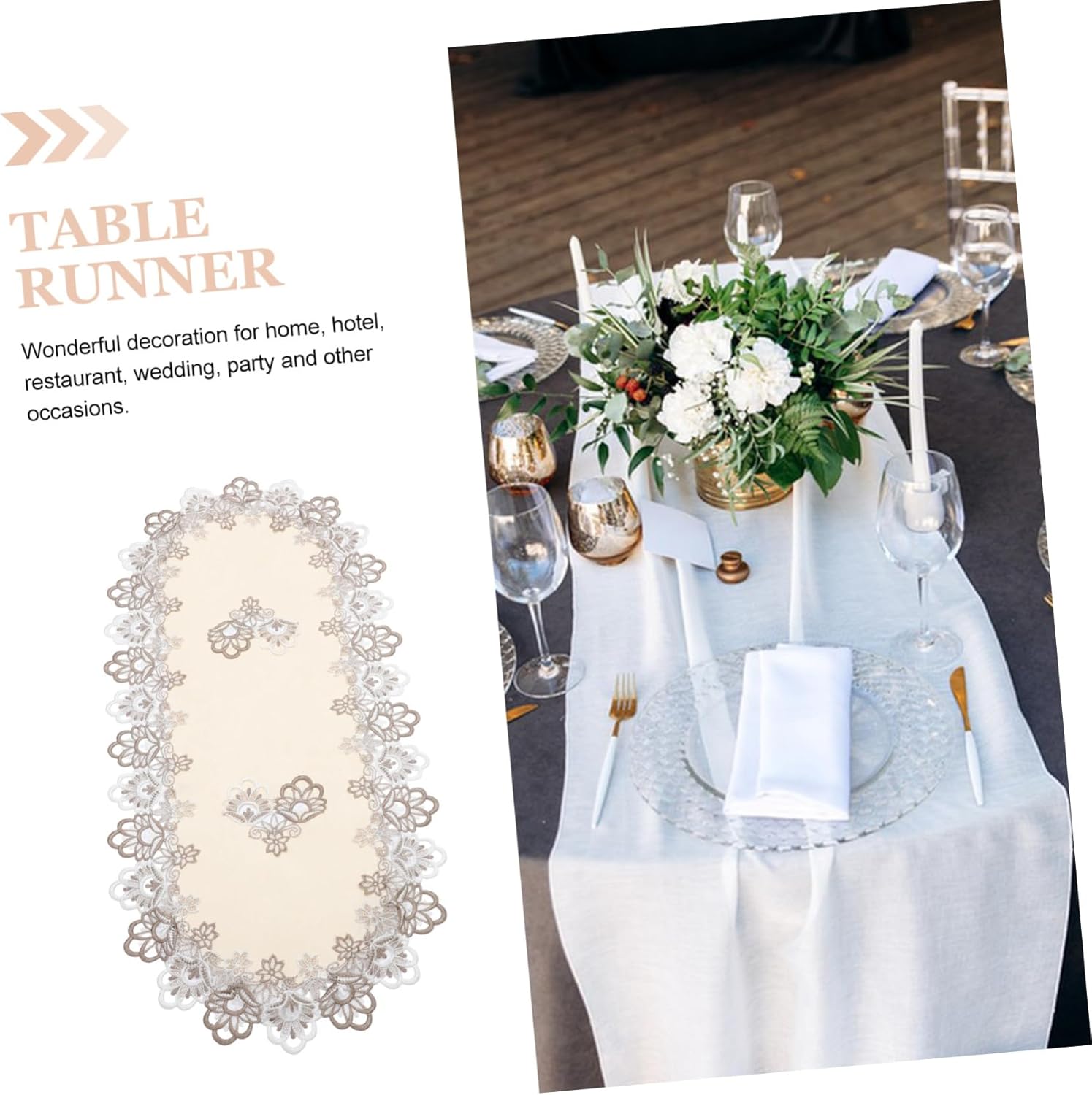 Elegant Lace Table Runner for Oval Tables