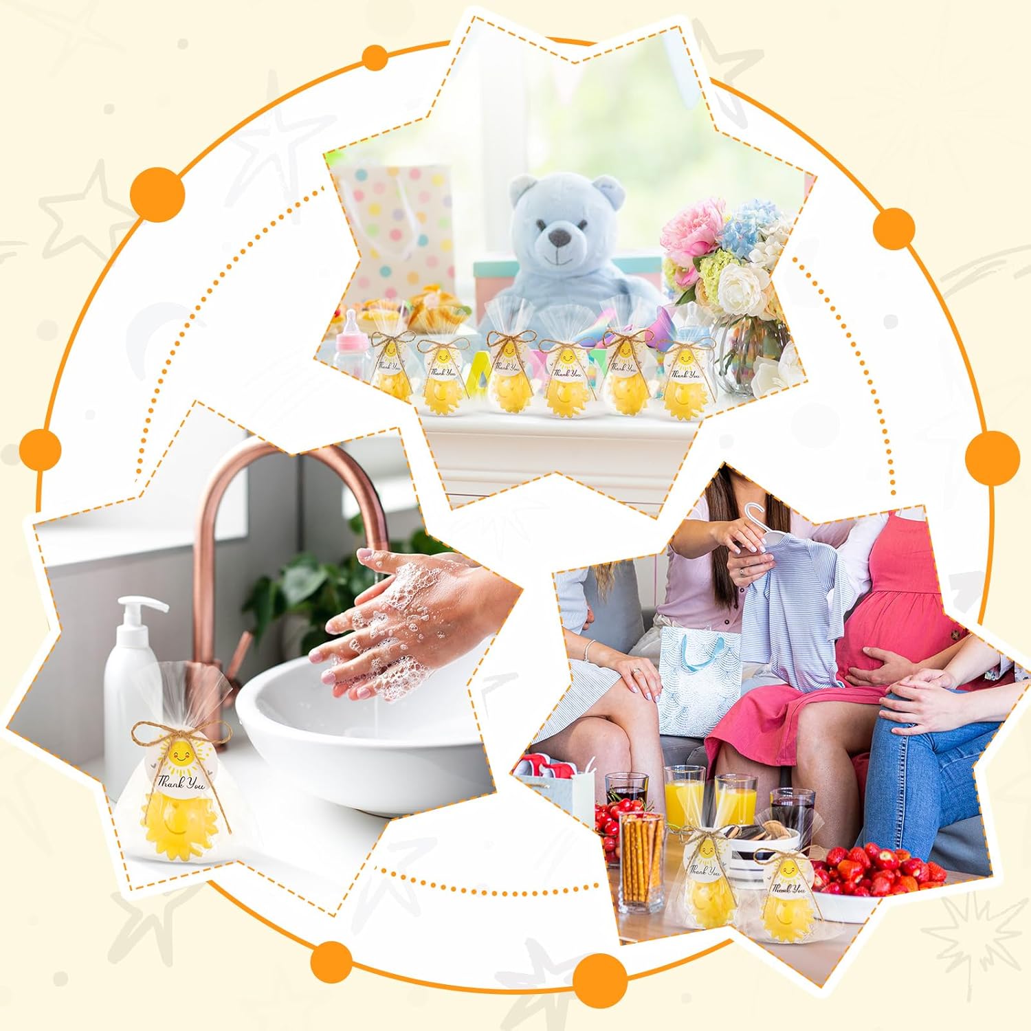 Demissle 20 Pcs Yellow Soap Baby Shower Favors
