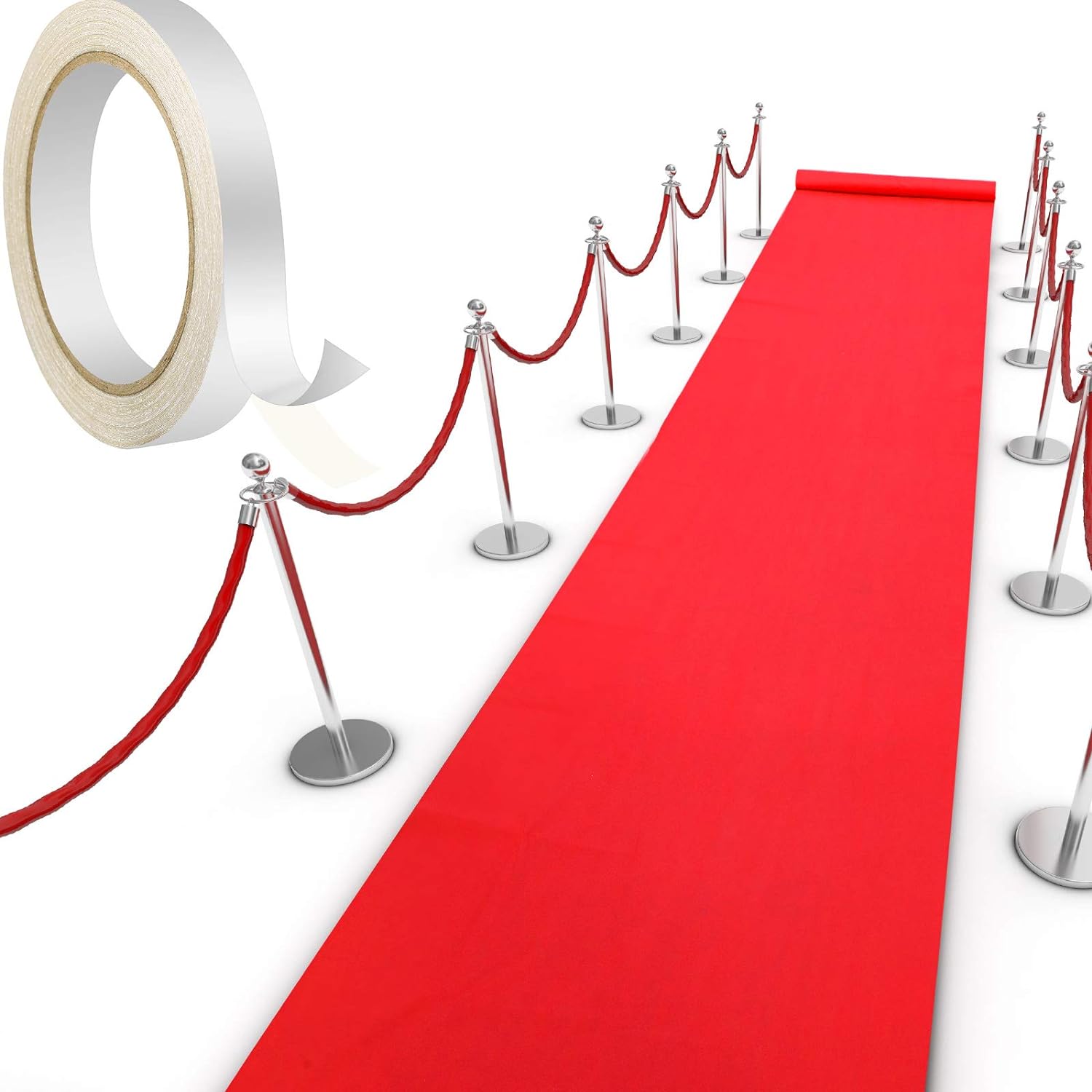 Shappy Red Carpet Runner Rug with Tape for Party Events