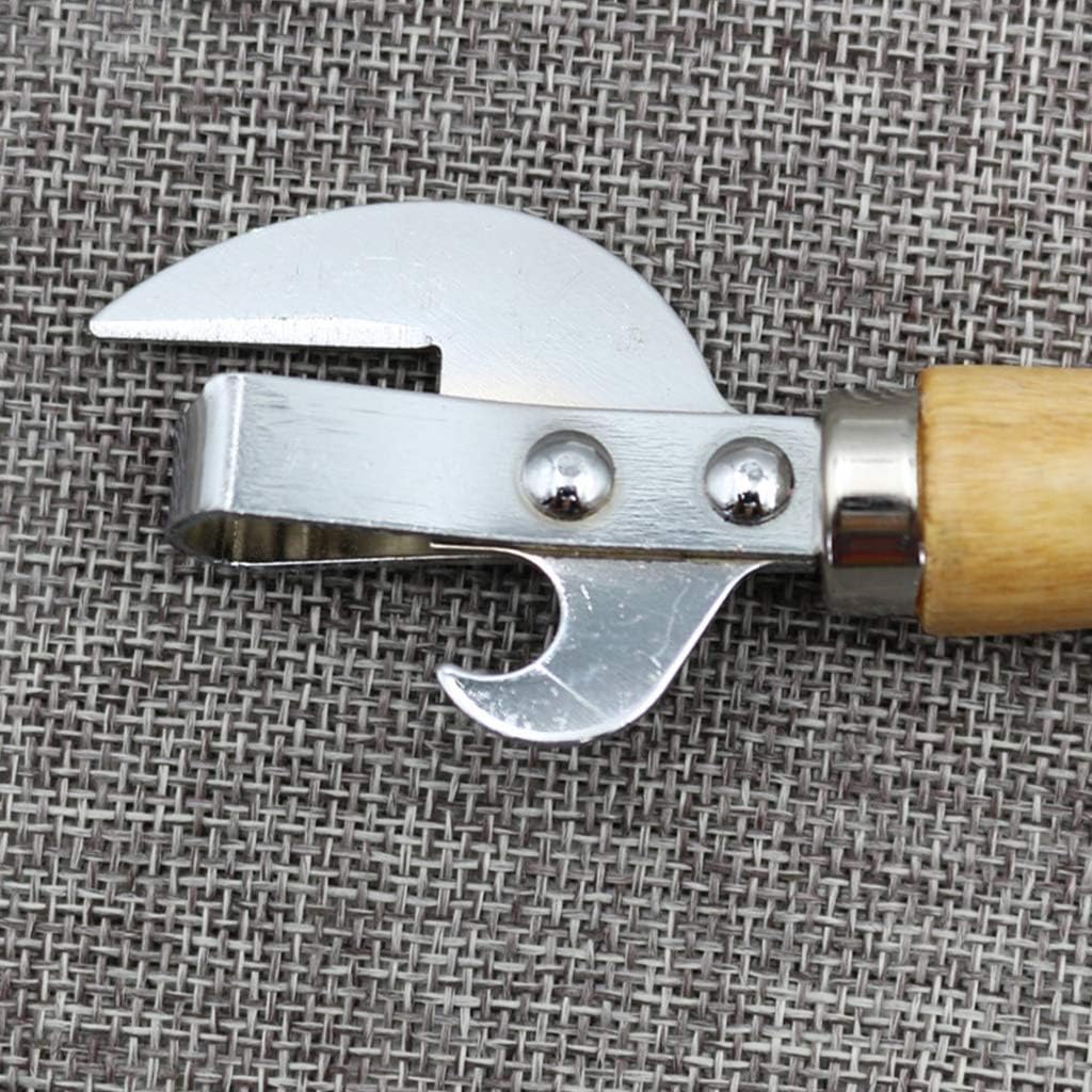 Wooden Handle Manual Can Opener for All Sizes
