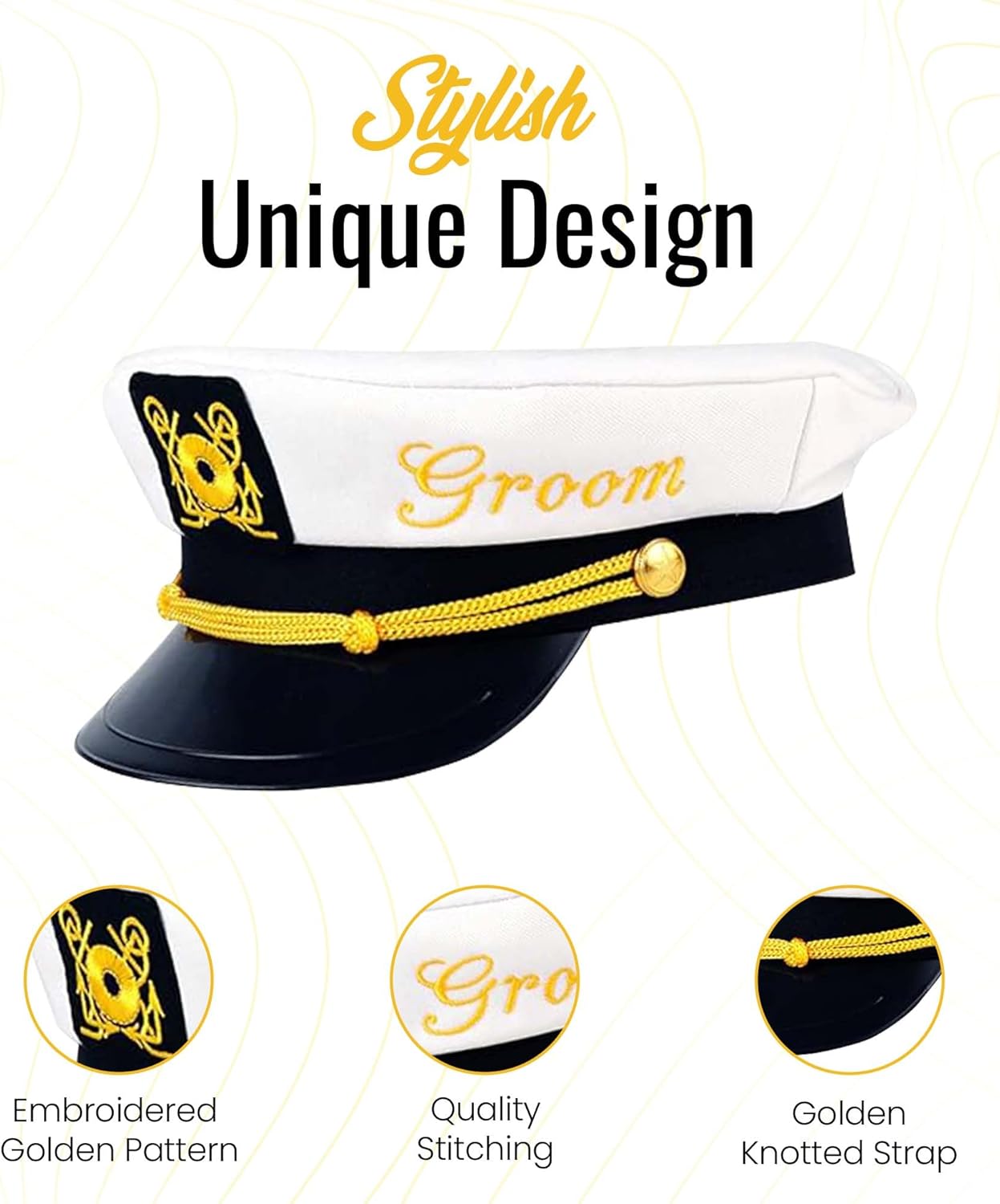 Bachelor Party Captains Hat Glasses Sash Set
