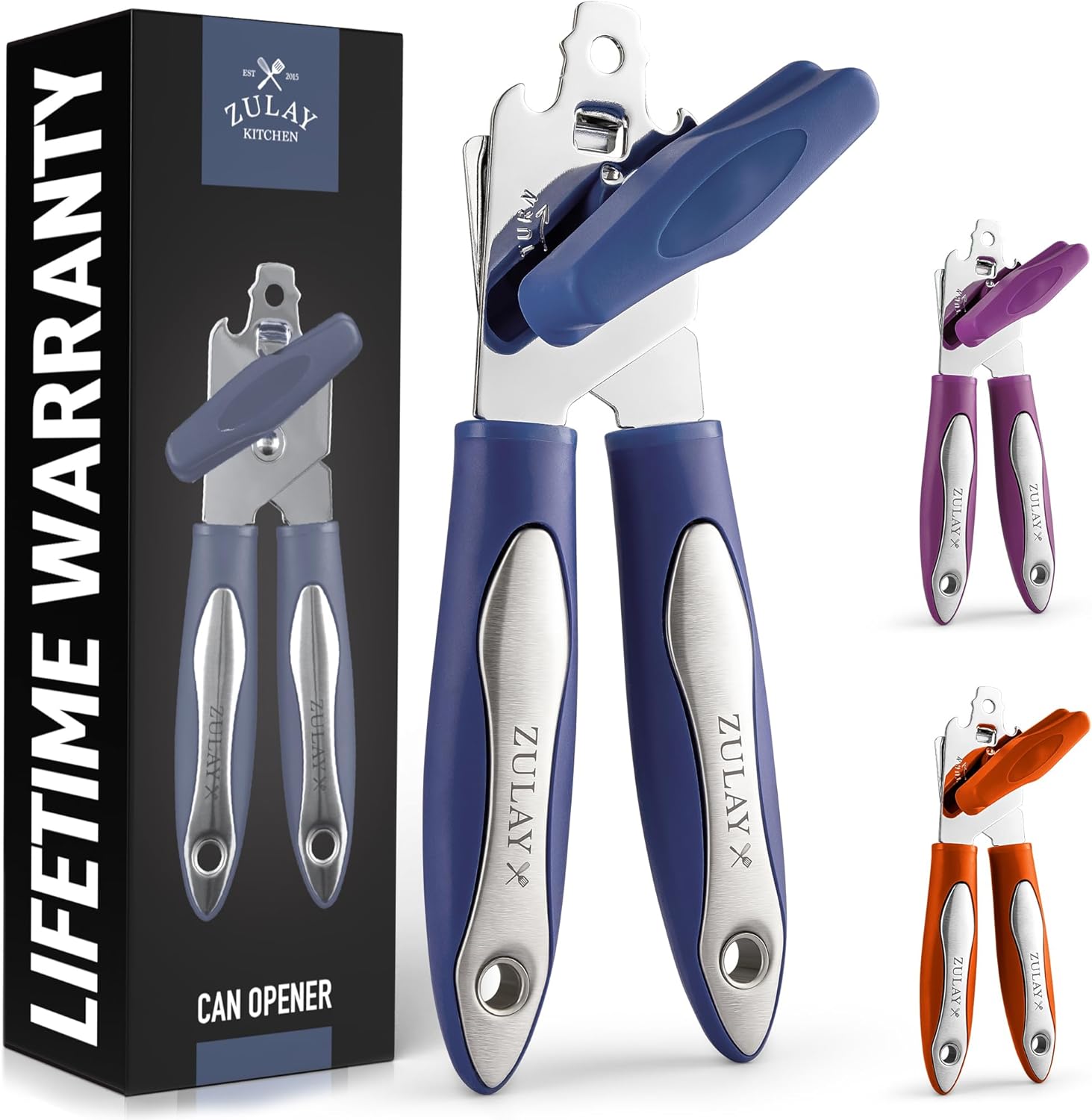 Zulay Kitchen Can Opener - Durable Stainless Steel with Comfortable Grip