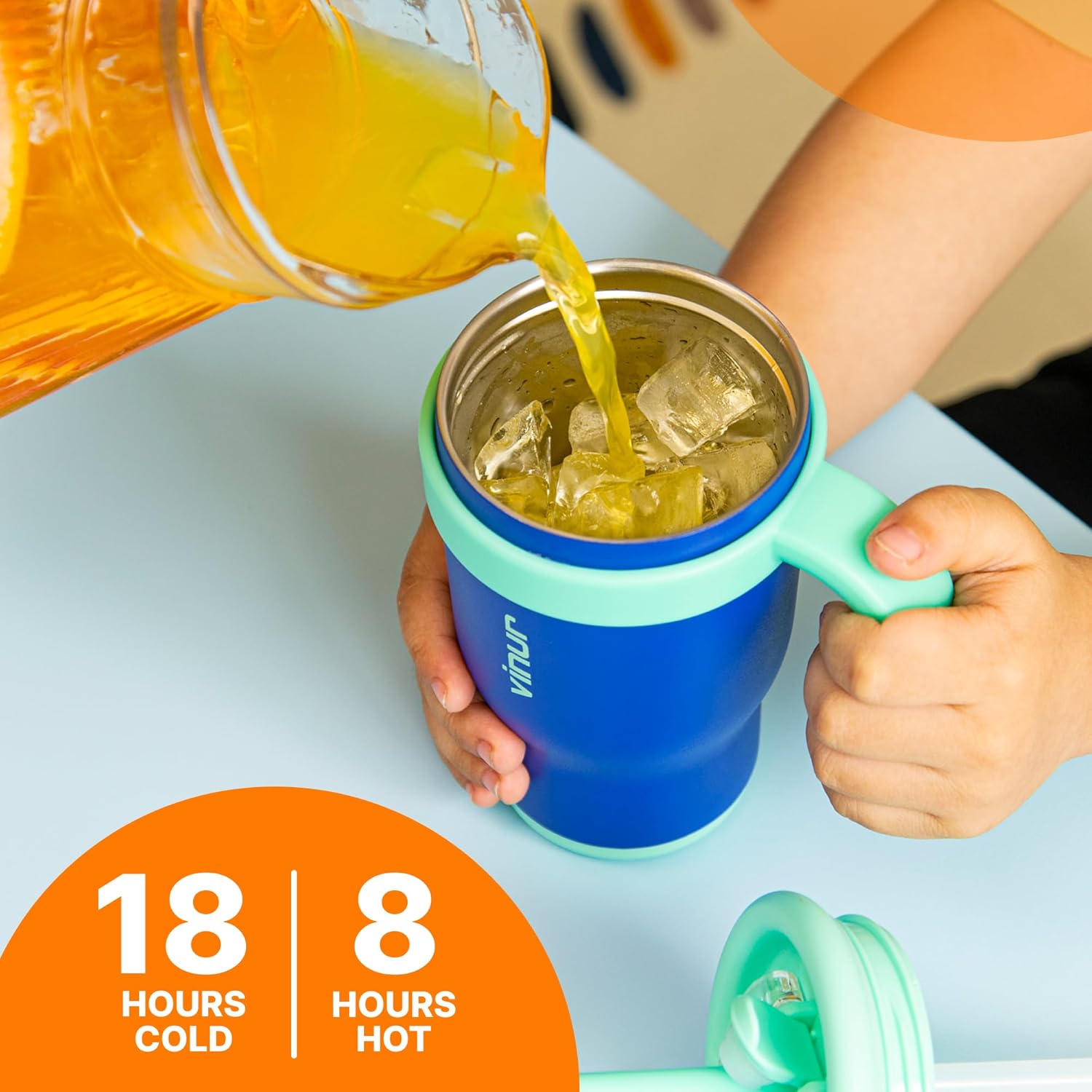 VINUR Kids Insulated Tumbler with Handle 14 oz