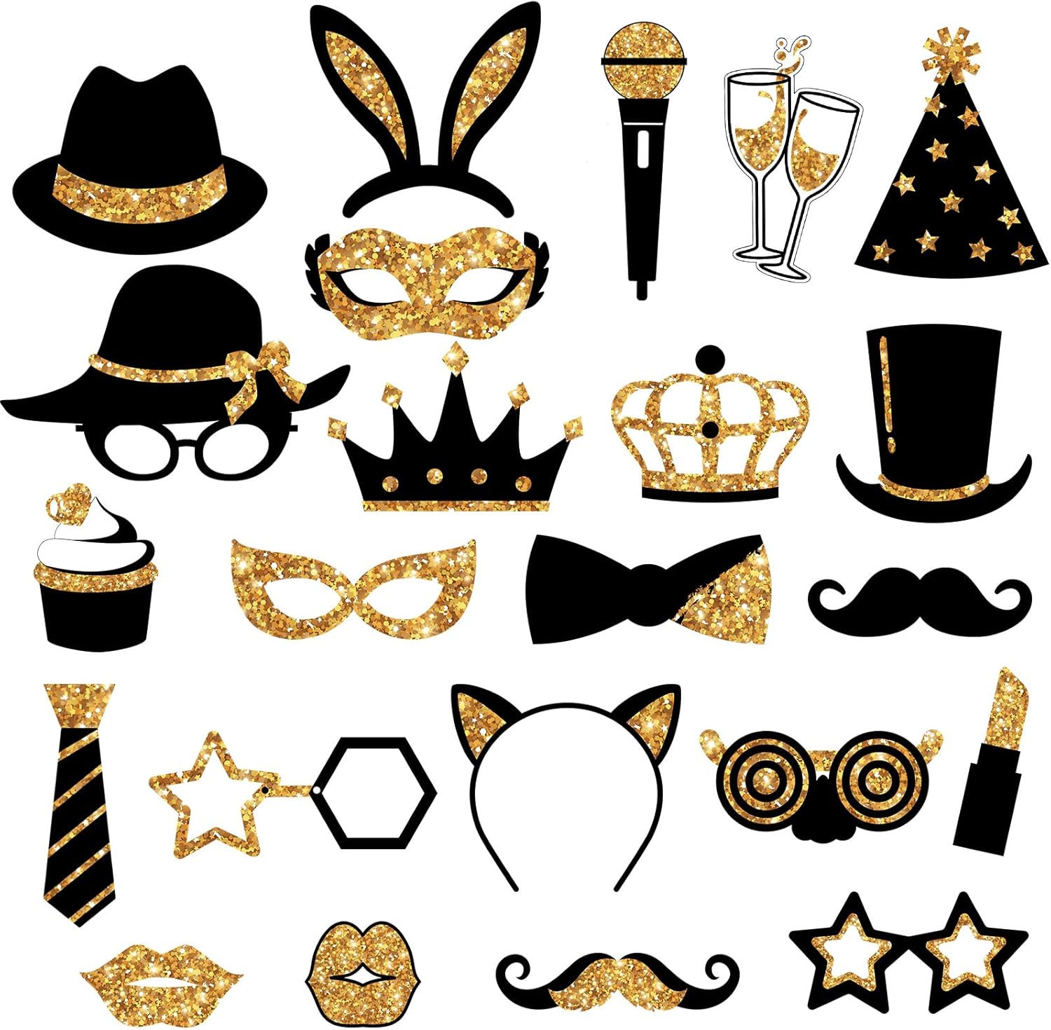 Zonon 24 Piece Funny Photo Booth Props Set