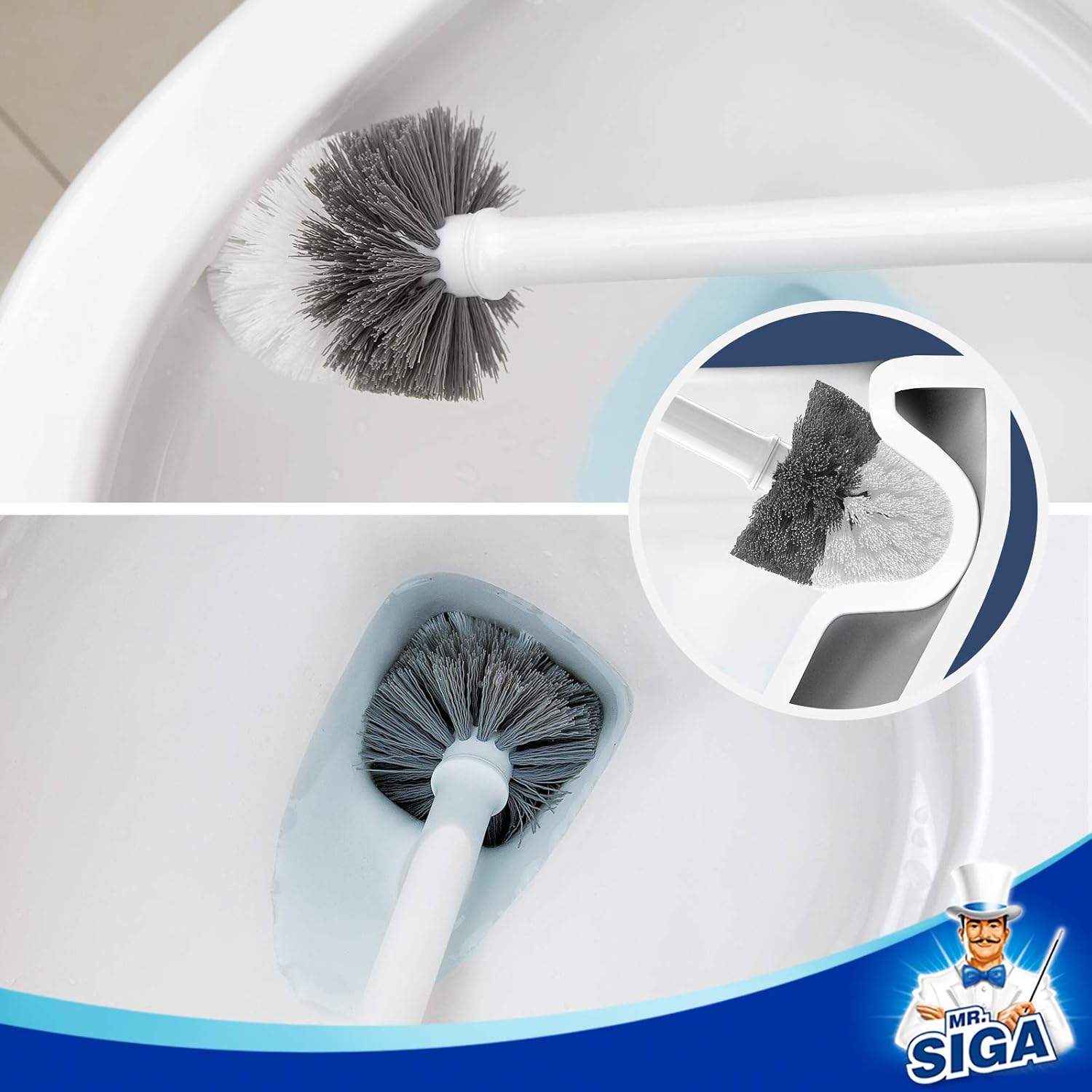 MRSIGA Toilet Bowl Brush with Holder White 1 Pack