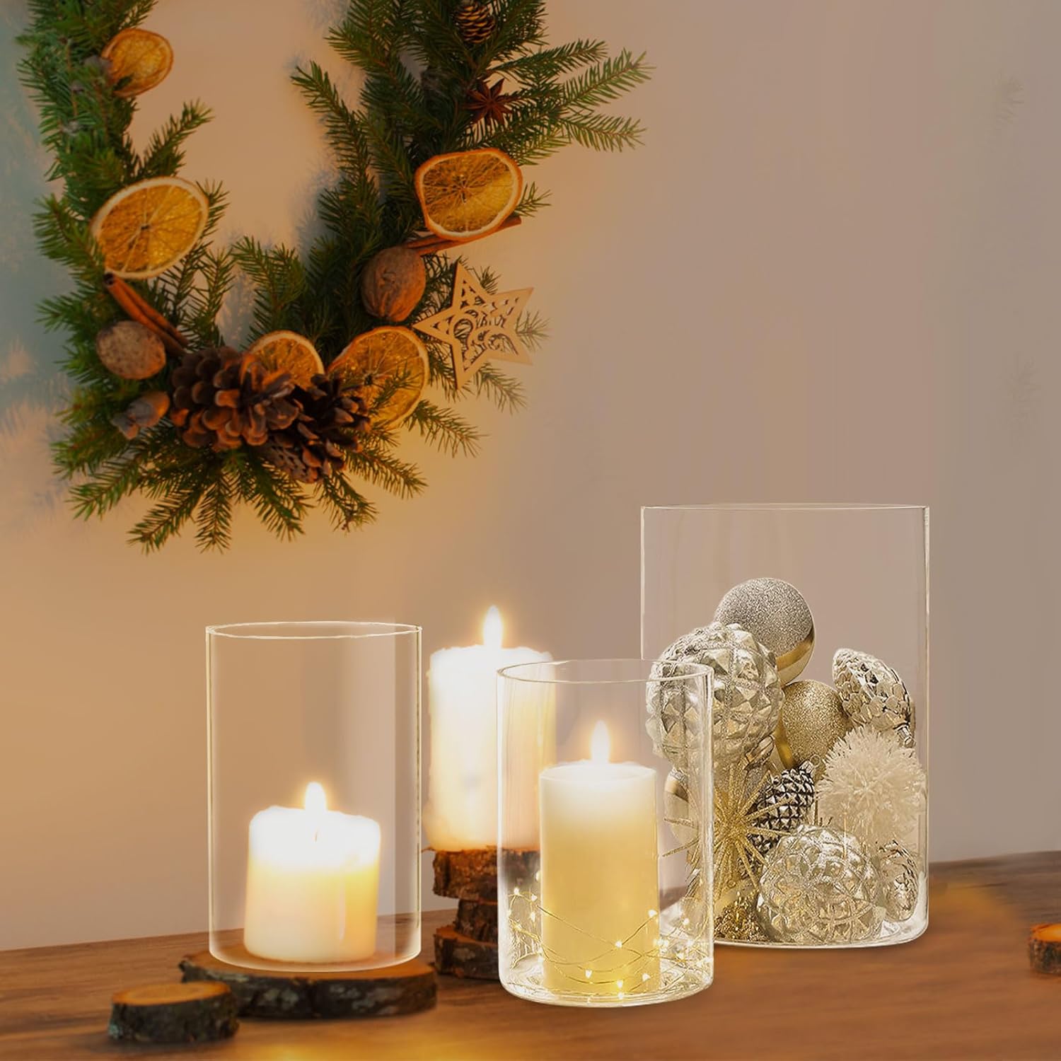 Hurricane Candle Holder Clear Glass 6PCS