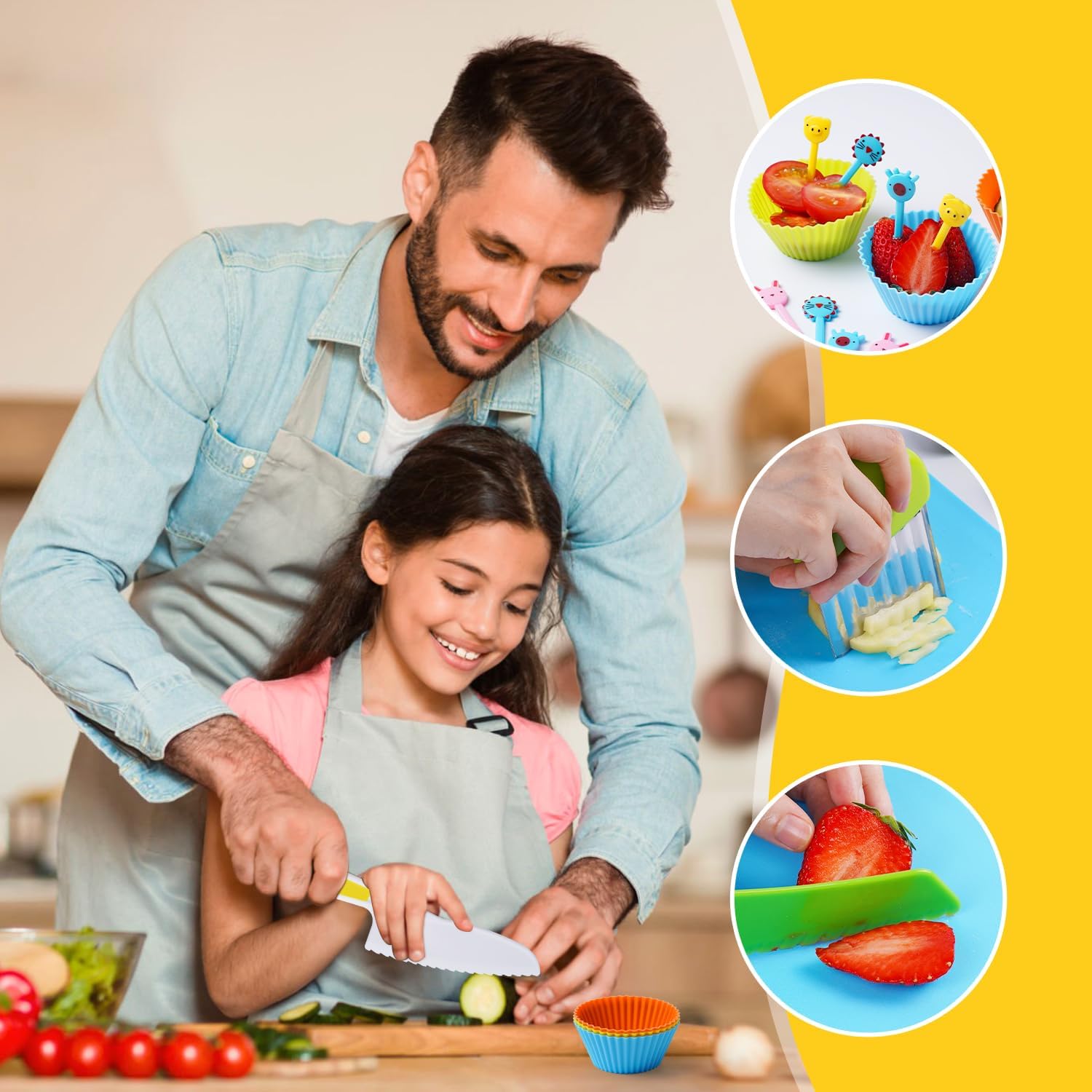 Kids Safe Kitchen Knife Set for Toddlers and Real Cooking Fun