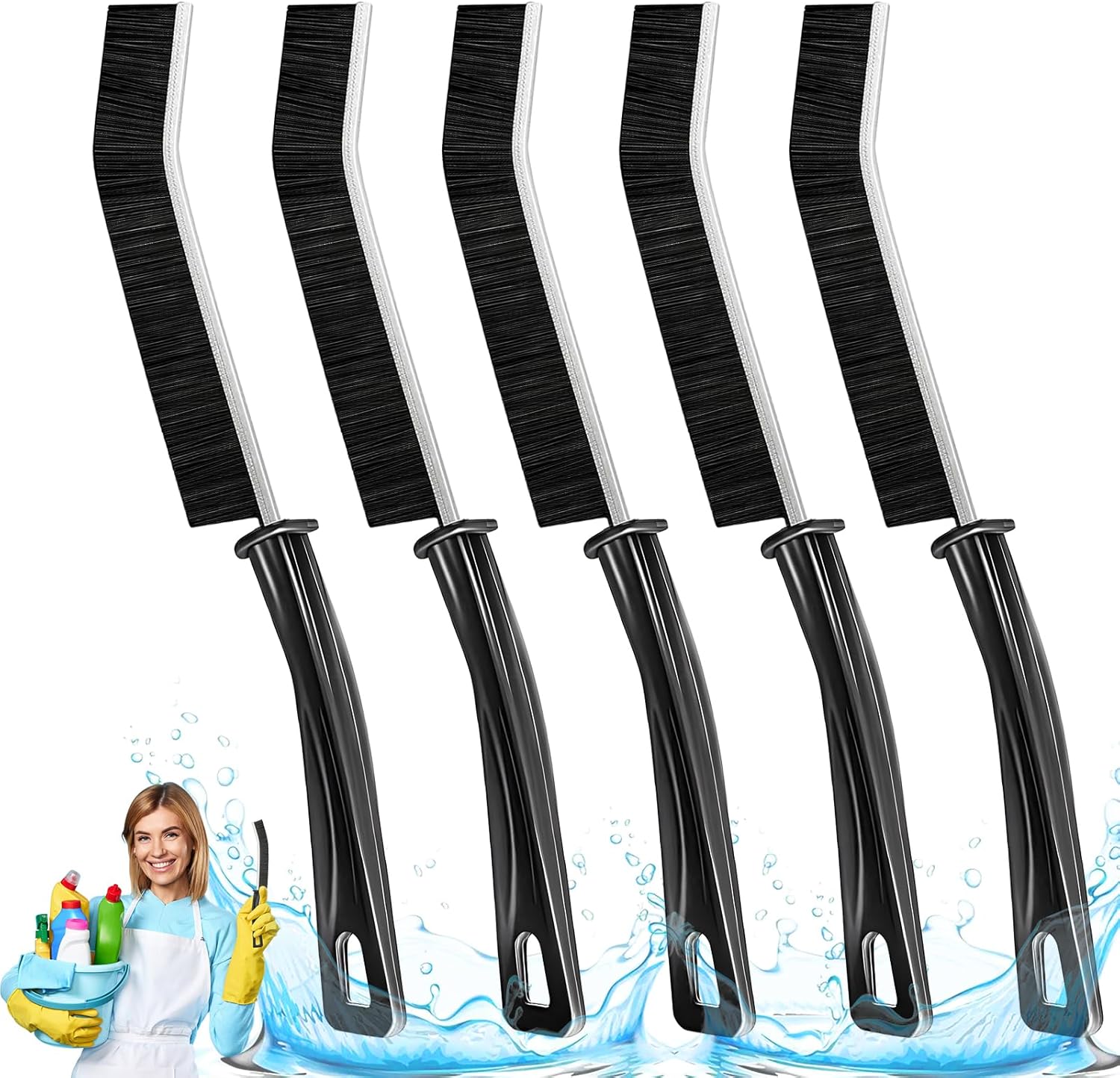 5PC Hard Bristle Crevice Cleaning Brush Set