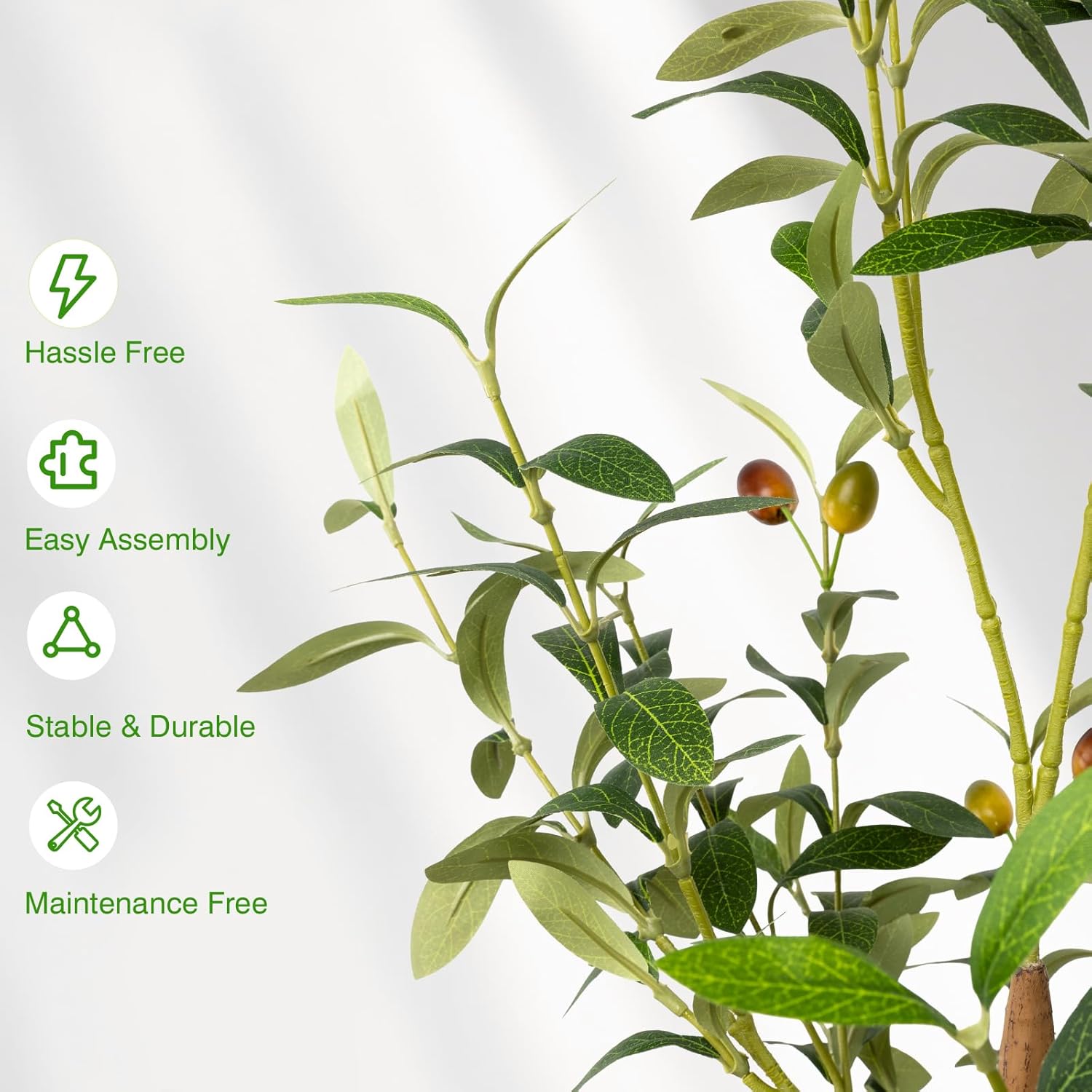 6FT Artificial Olive Tree with Planter and Basket