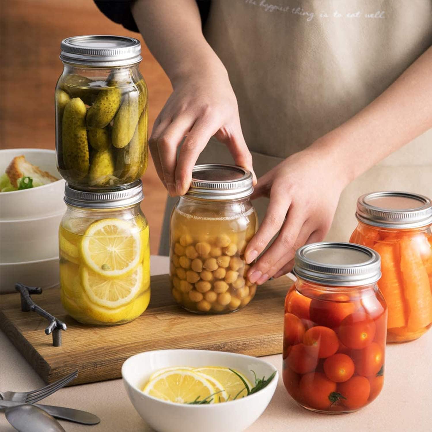 48Pcs Canning Lids and Bands for Regular Mouth Jars