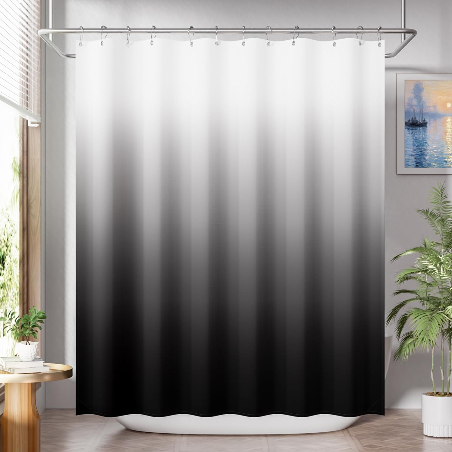 AmazerBath Shower Curtain Set with 12 Hooks