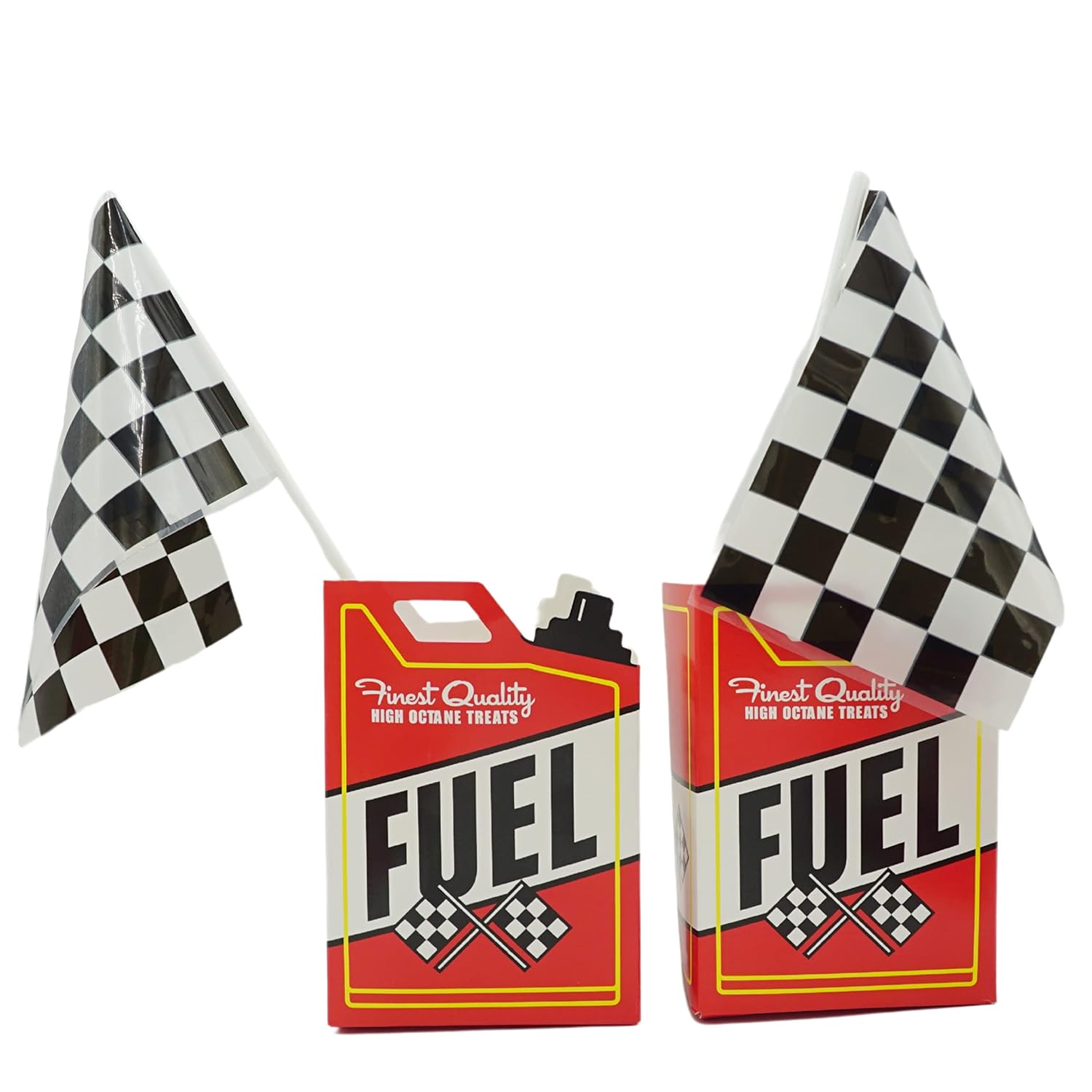 24 Race Car Treat Boxes with Checkered Flags Racing Party Supplies