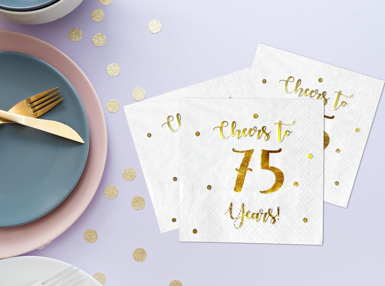 Cheers to 75 Years Cocktail Napkins 50-Pack