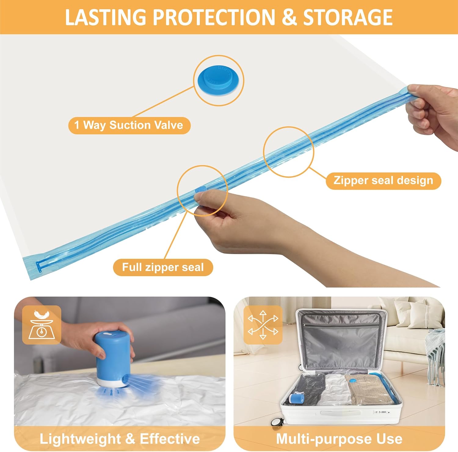 Cozy Essential Vacuum Storage Bags 22 Pack with Electric Pump