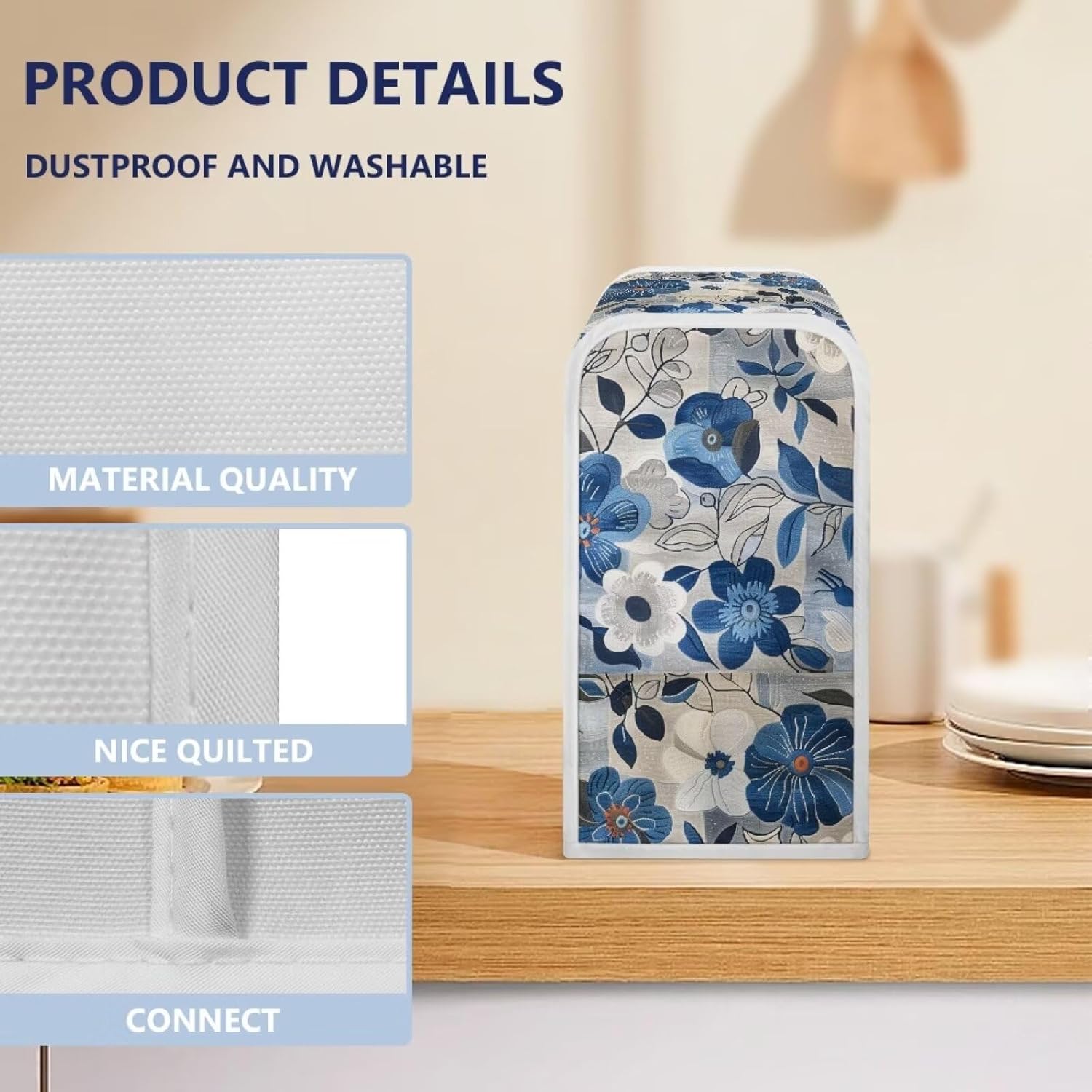 Blue Flower Desk Cover for Manual Can Opener