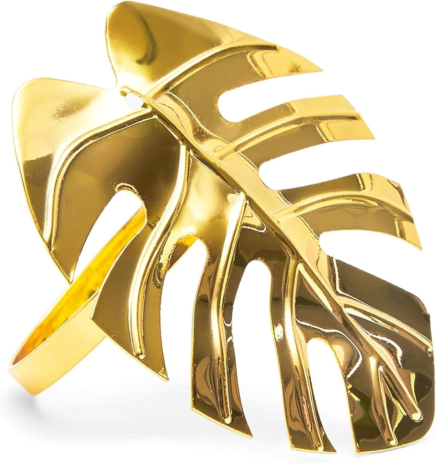 Juvale Tropical Gold Leaf Napkin Rings 12-Pack