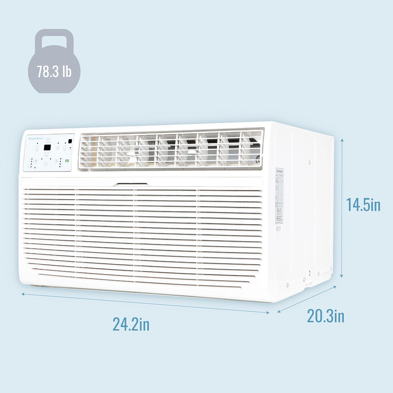 Keystone 14000 BTU Wall AC with Heat and Dehumidifier