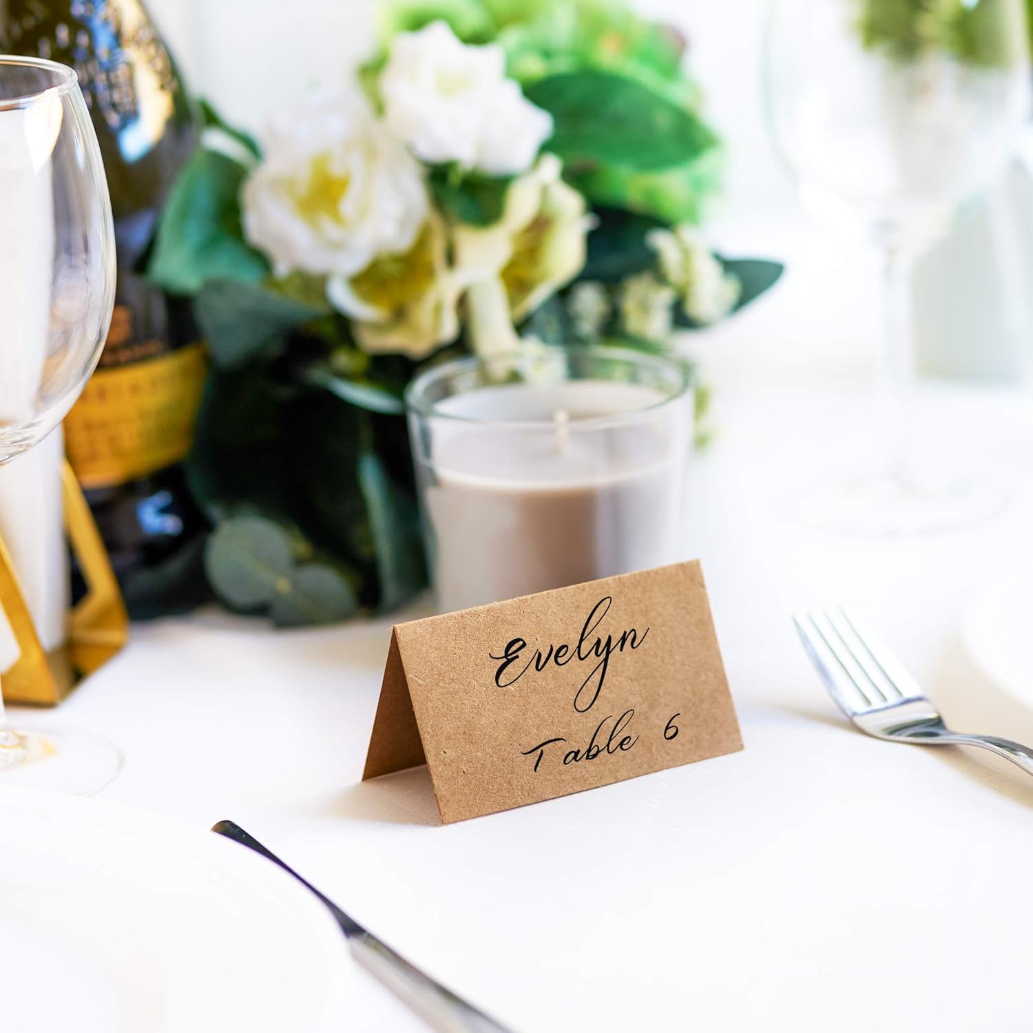 MATICAN 100 Count Kraft Place Cards for Weddings and Events