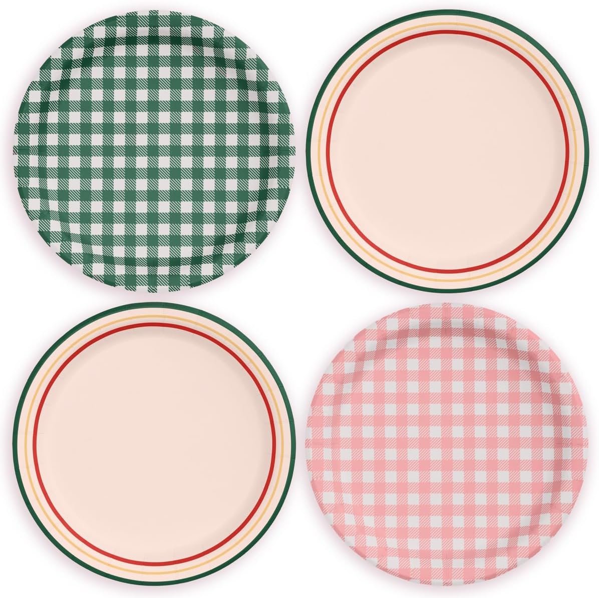 XO Fetti Camp Gingham Paper Plates 24pk 9 Inch