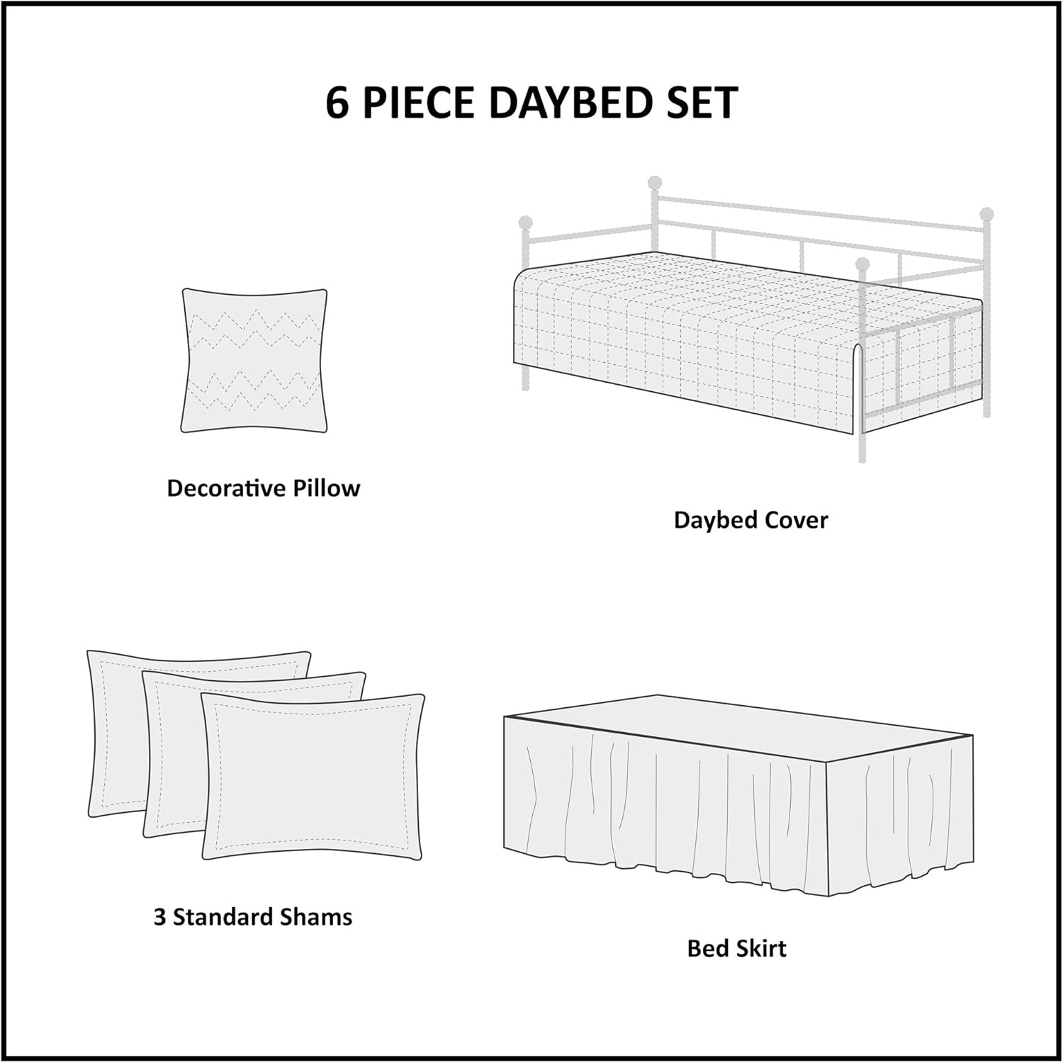 Madison Park Daybed Cover Set with Shams and Decorative Pillows