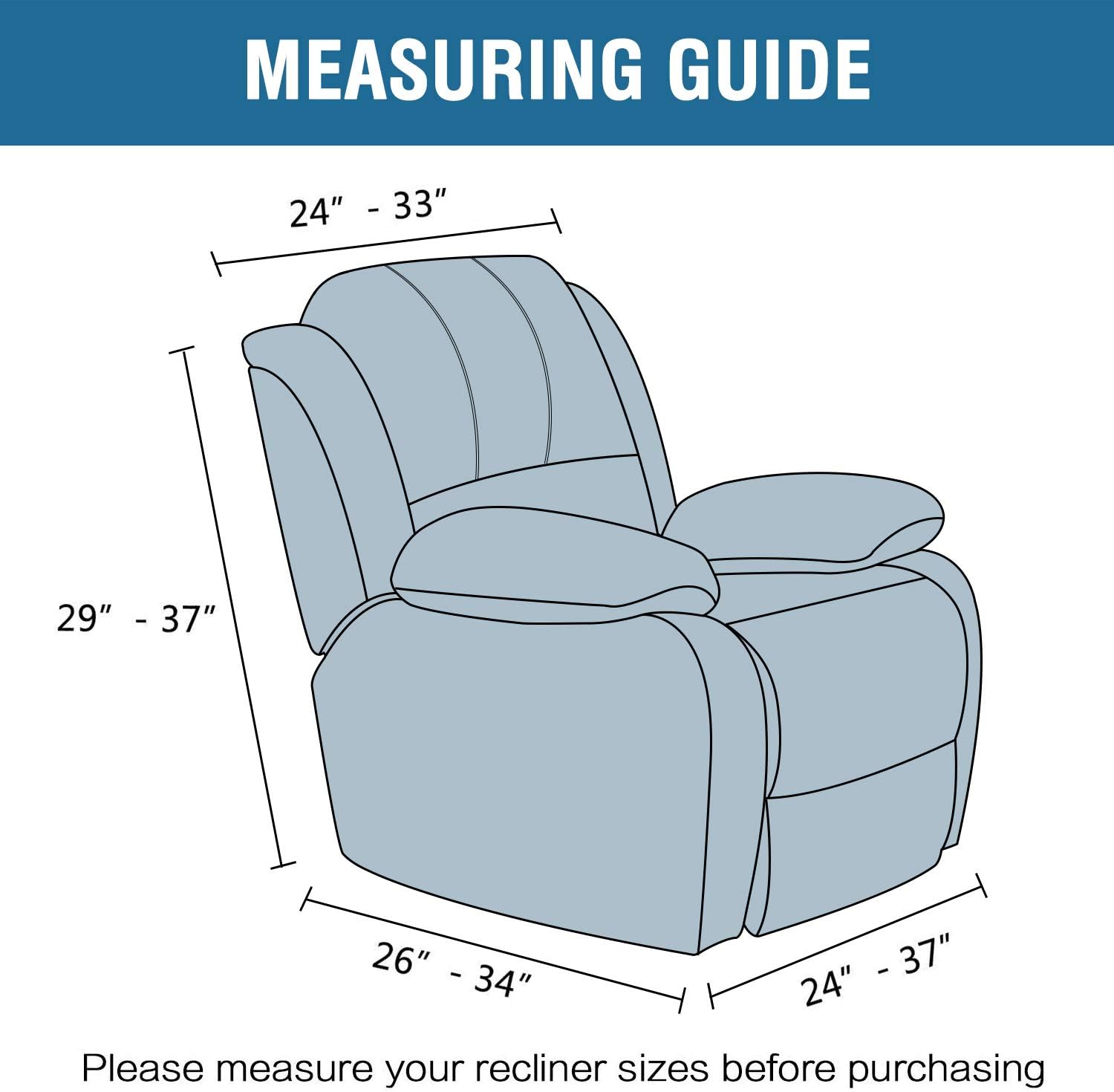 HVERSAILTEX Velvet Plush Recliner Chair Cover 1-Piece