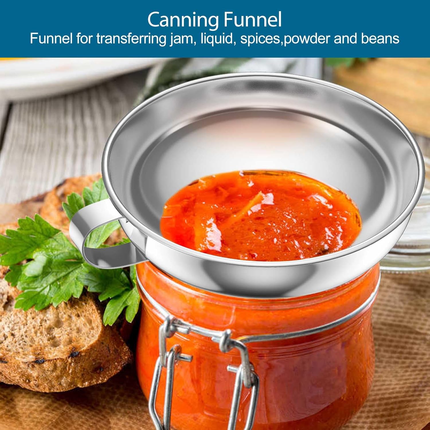 Toncoo 13-Piece Canning Funnel Set with Lids and Strainer