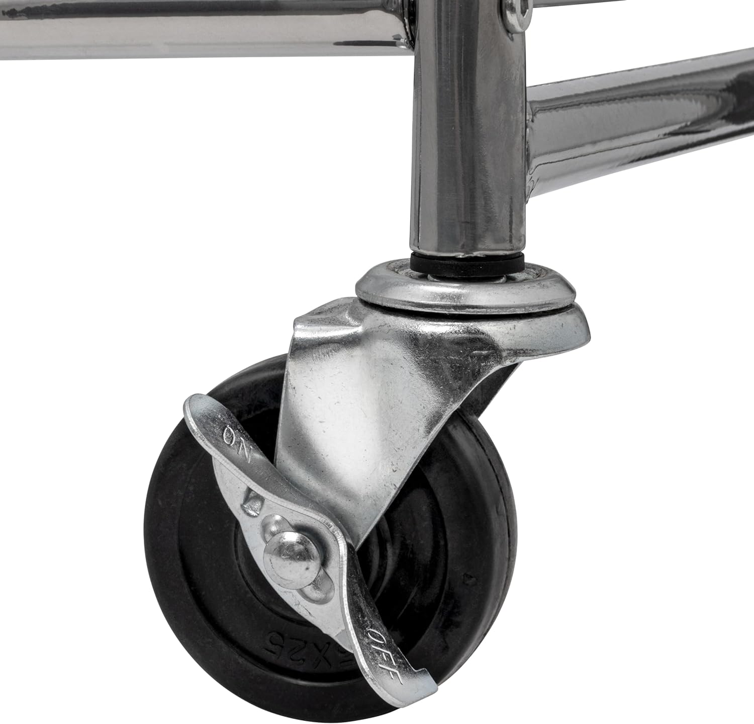 Household Essentials Rolling Laundry Cart with Hanging Bar Chrome Finish