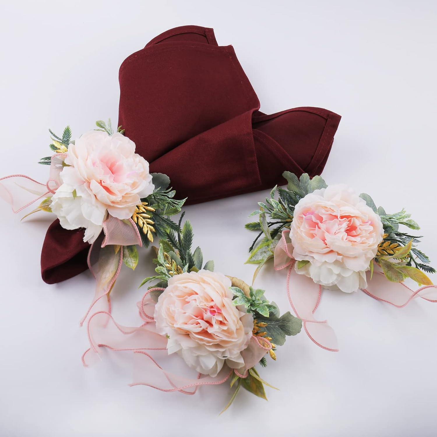 Flower Rose Napkin Rings Set of 4 - Handmade Decor