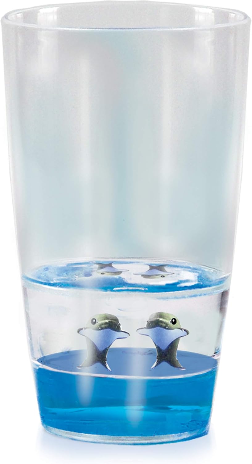 Deluxebase Floatarama Tumbler - Dolphin BPA-Free Acrylic Drinking Glass with Floating Figurine
