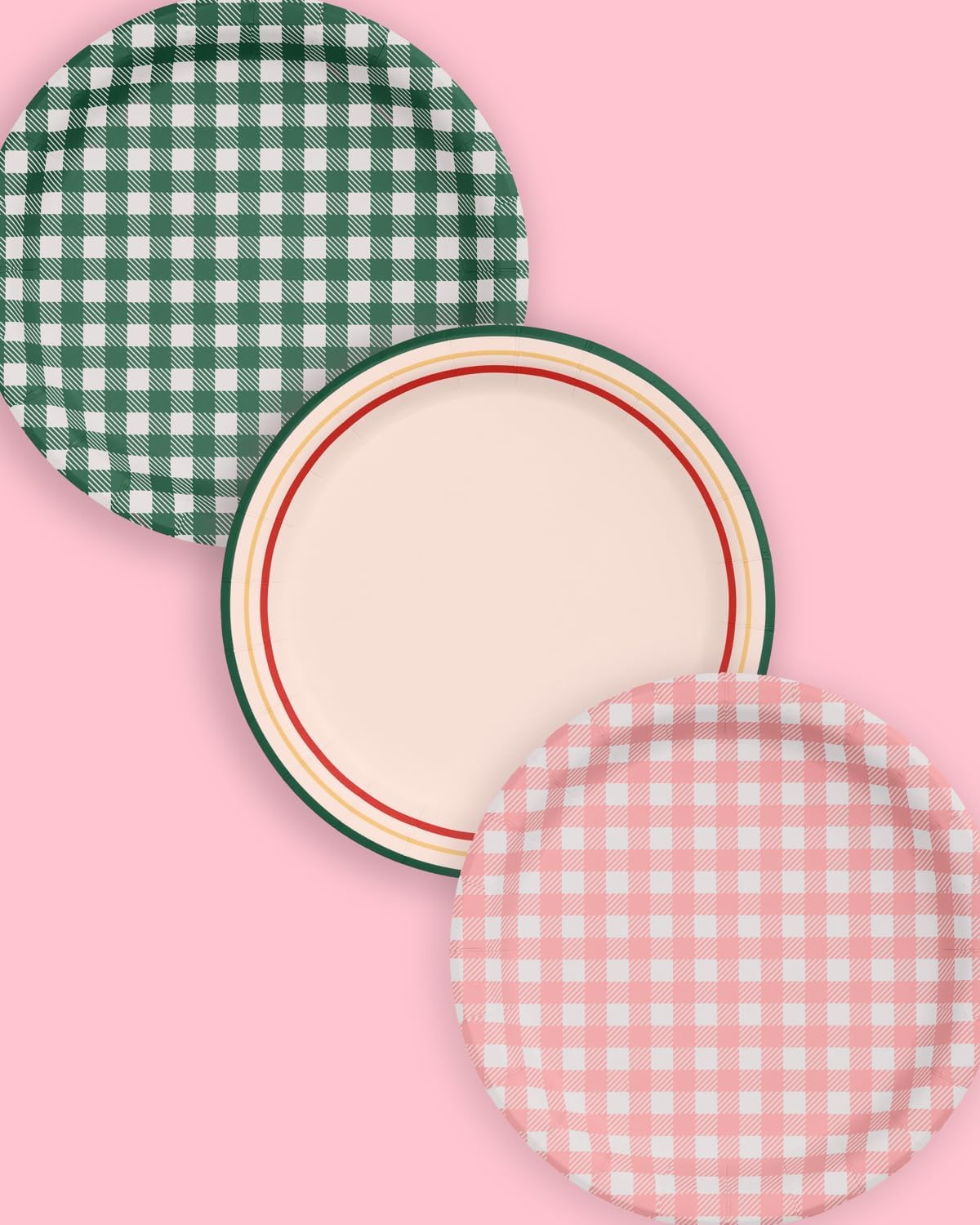 XO Fetti Camp Gingham Paper Plates 24pk 9 Inch