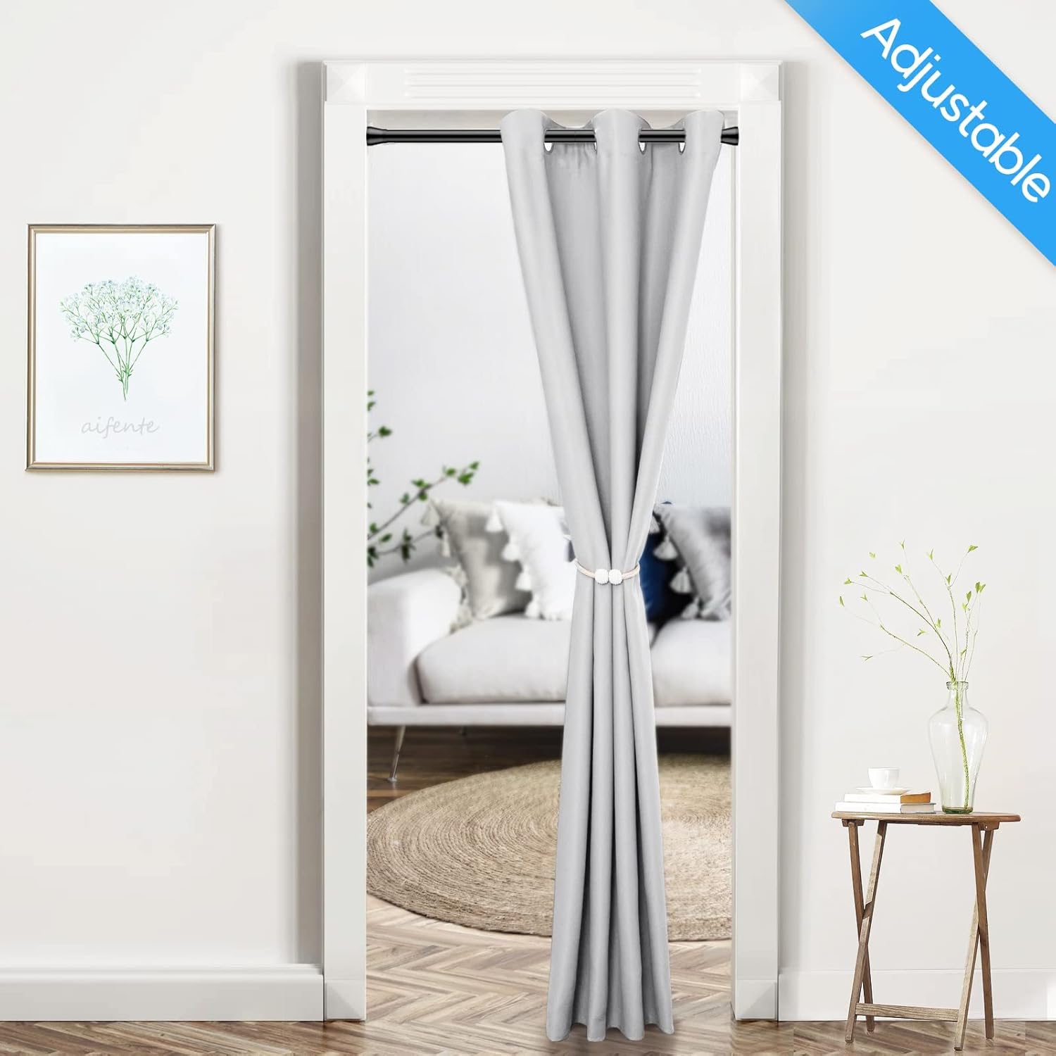 ZipGlo Black Tension Curtain Rod 28-48 Inch Adjustable No Drilling
