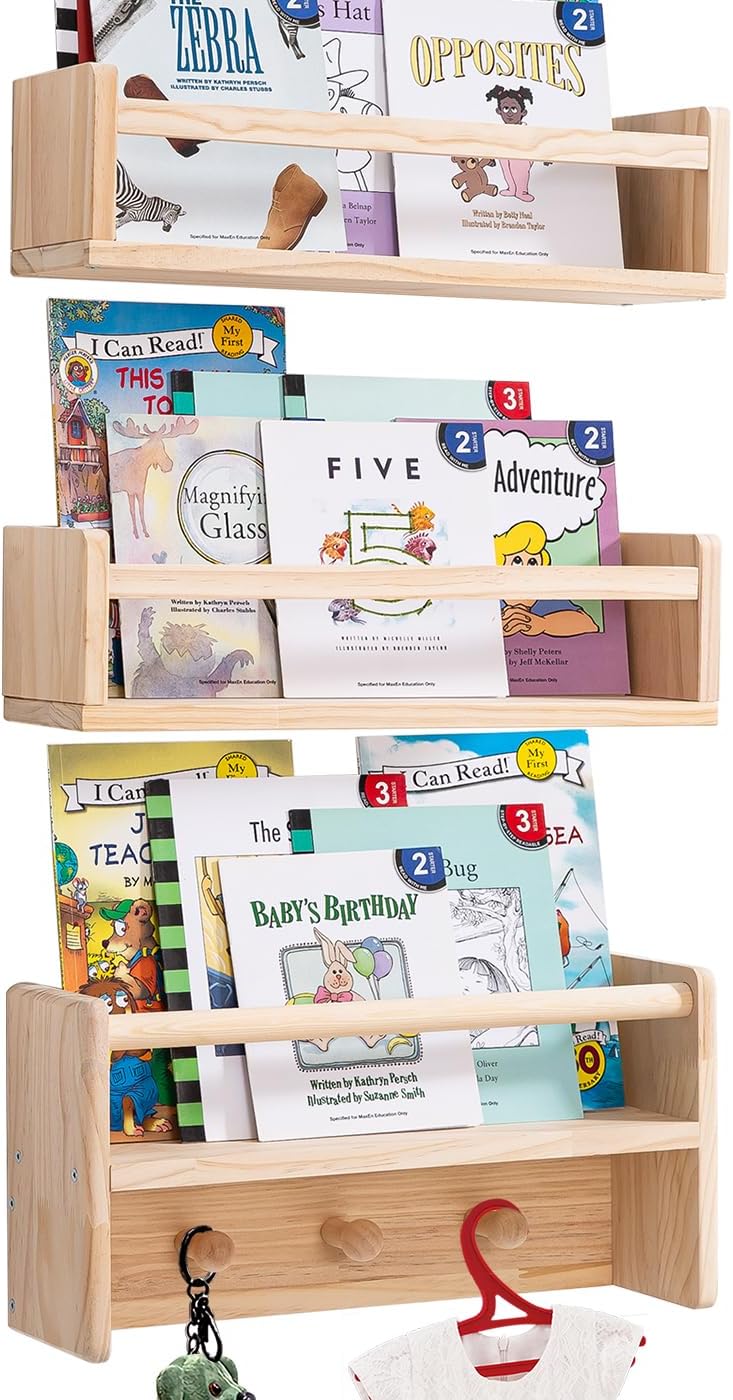 AZSKY Floating Wall Bookshelf Set of 3