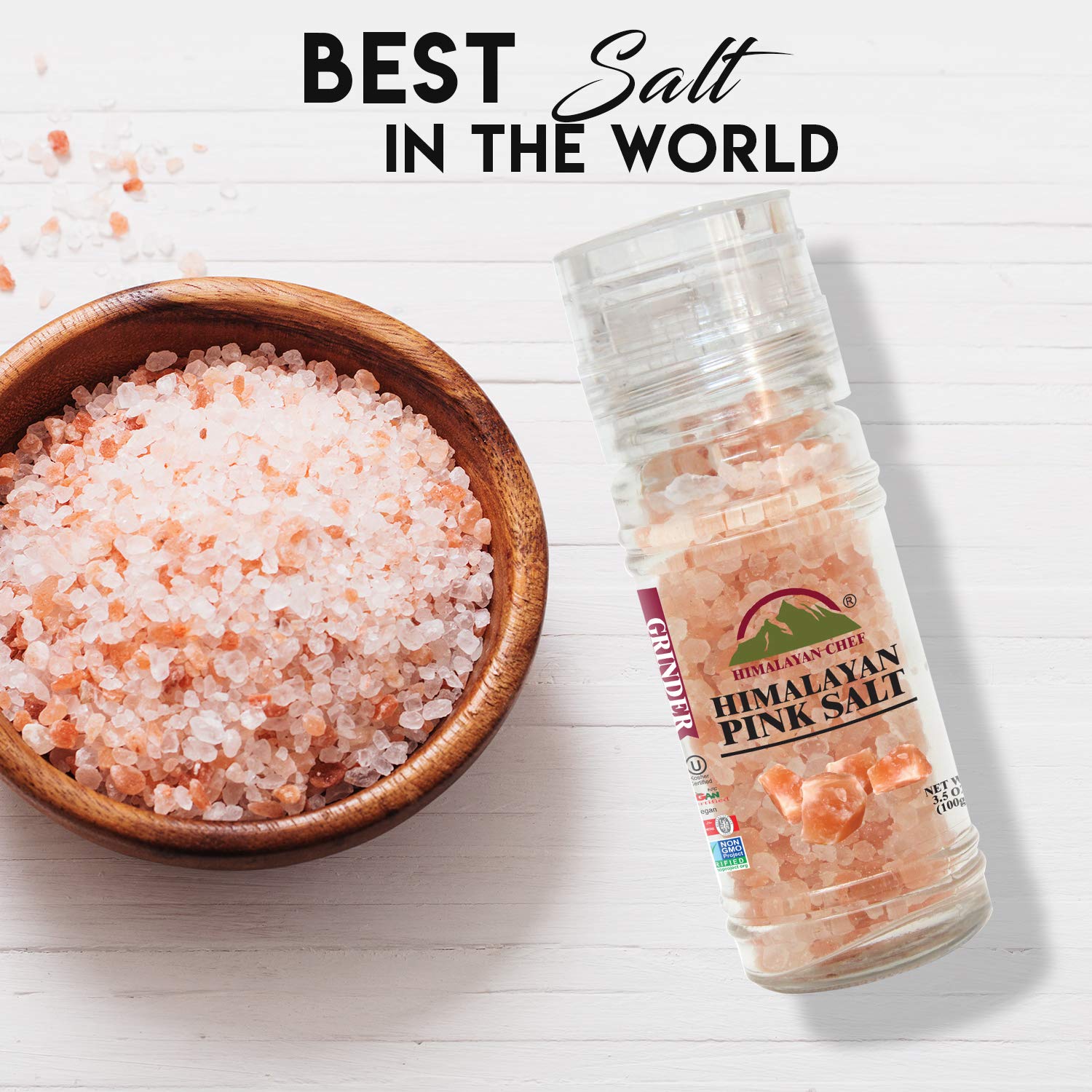 Himalayan Chef Himalayan Pink Salt and Black Pepper Grinder Set