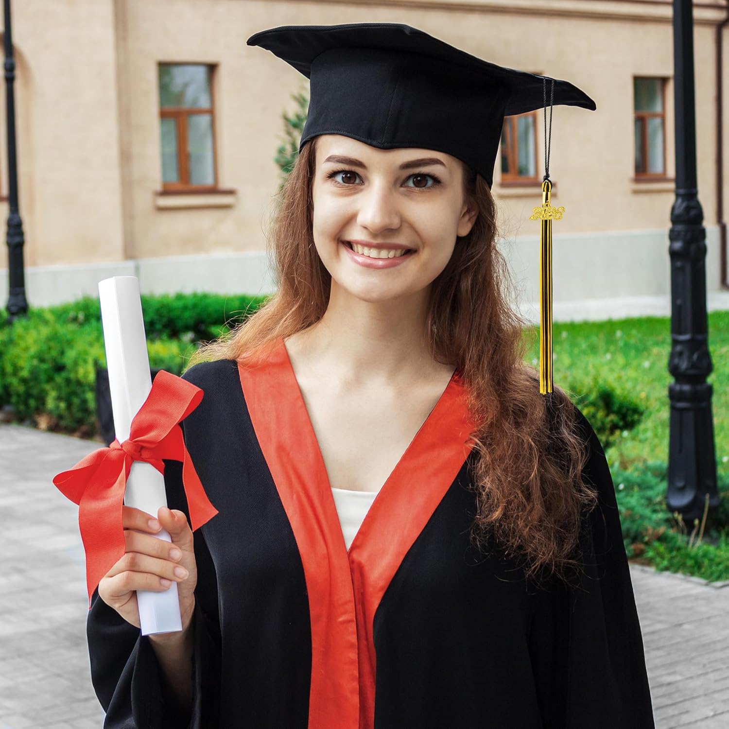 2026 Black Gold Graduation Tassel with Golden Charm