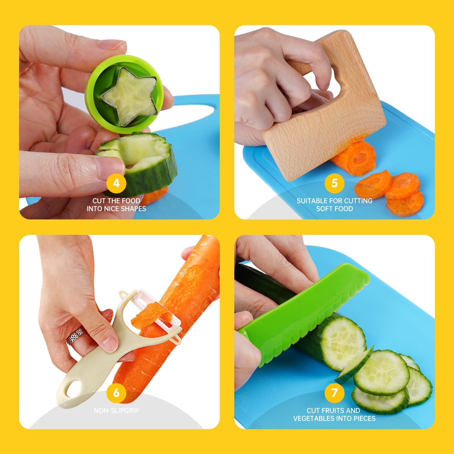 Kids Safe Kitchen Knife Set for Toddlers and Real Cooking Fun