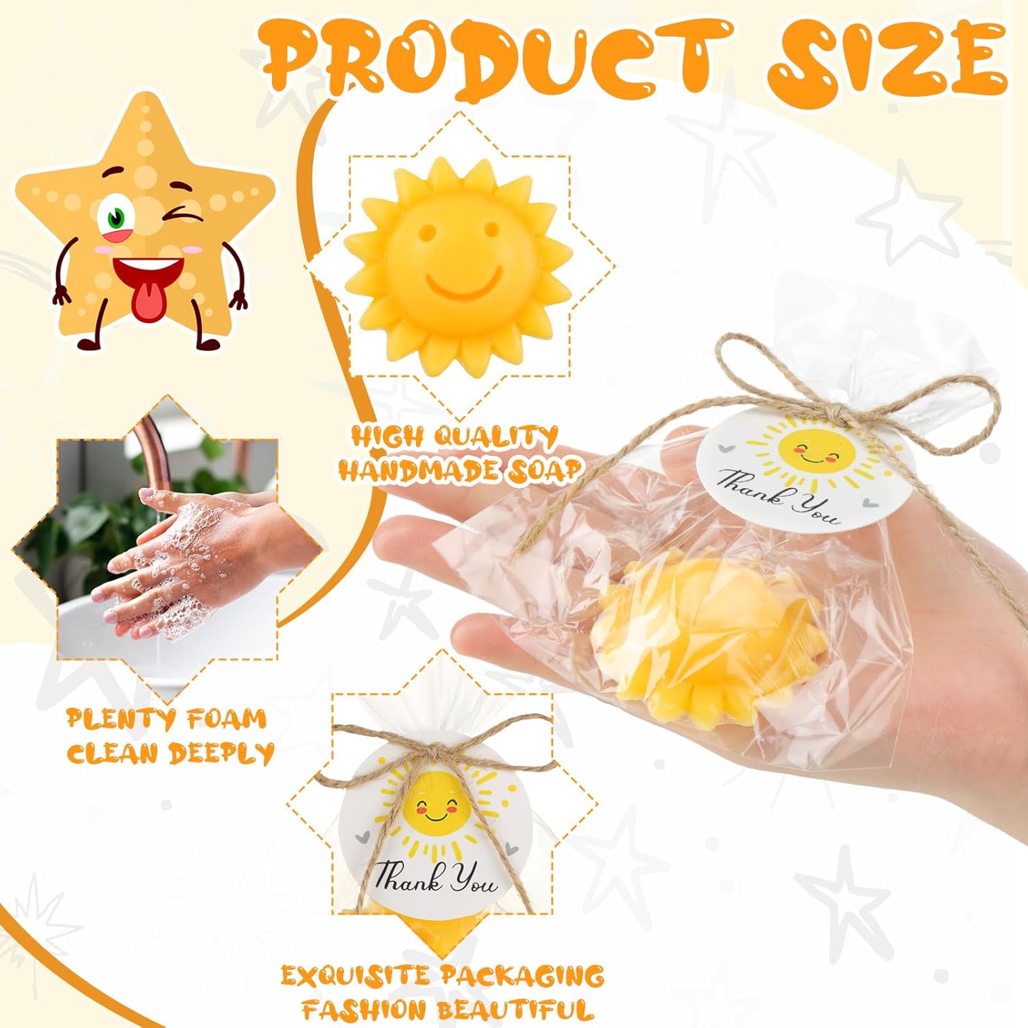 Demissle 20 Pcs Yellow Soap Baby Shower Favors