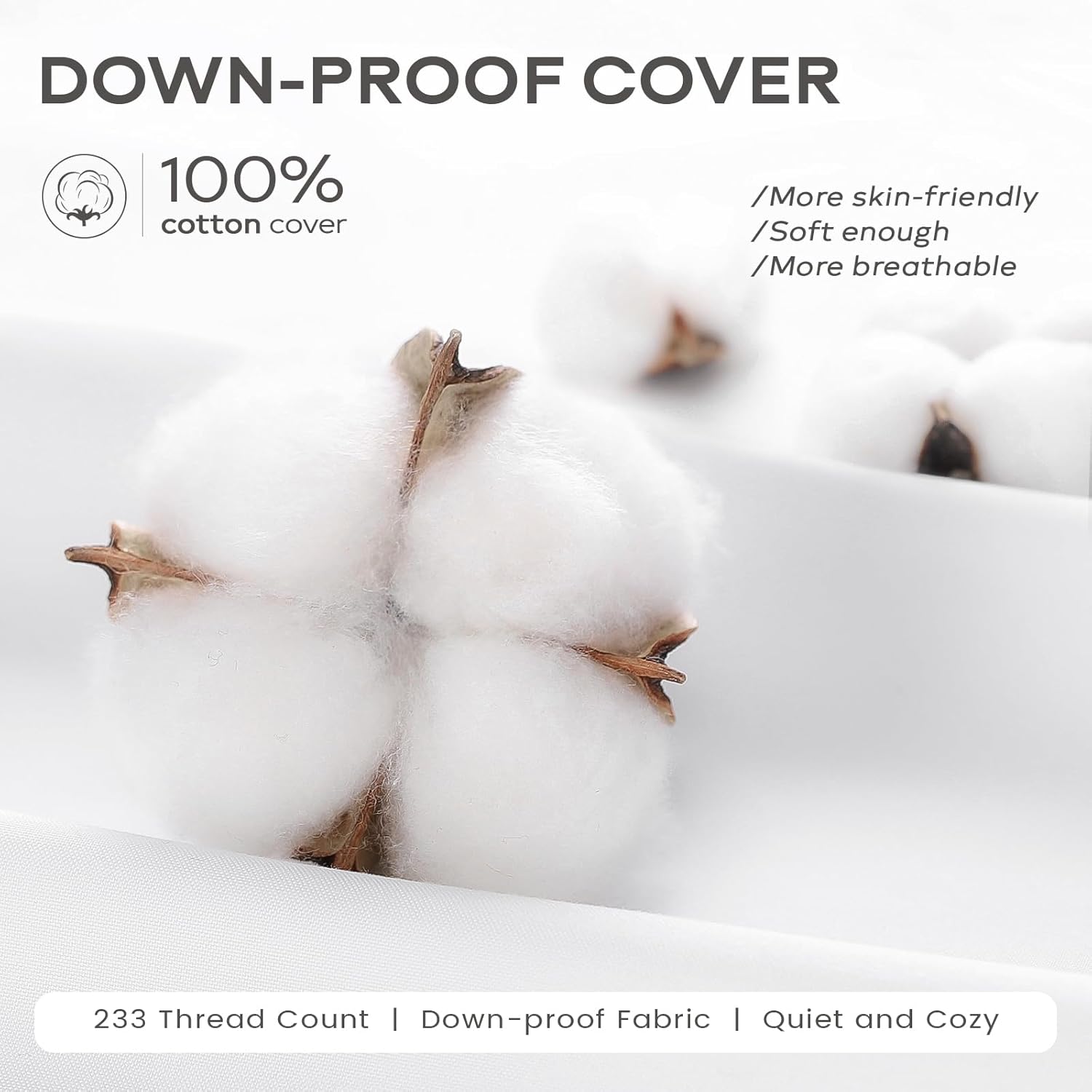 SAVORI Down Feather Throw Pillow Inserts 12x20 White