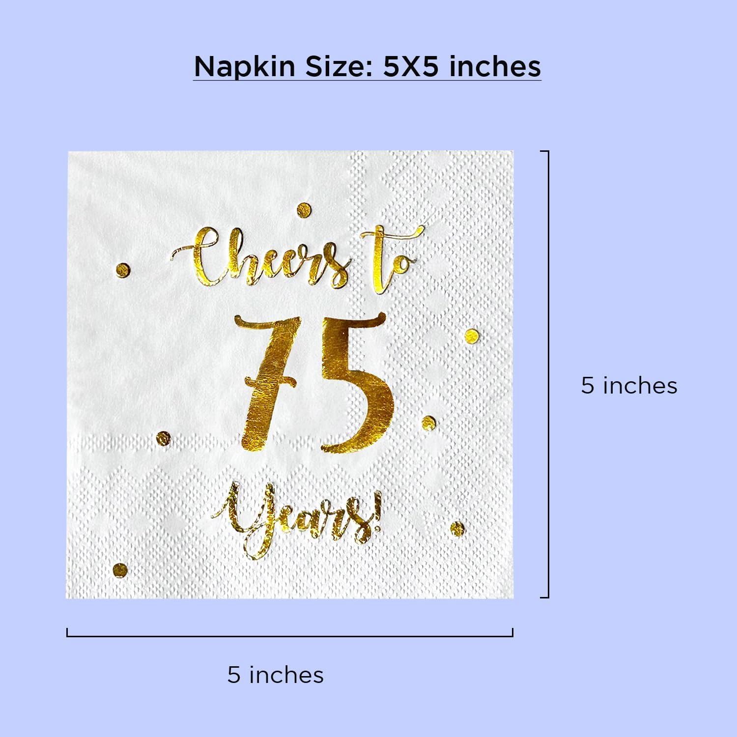 Cheers to 75 Years Cocktail Napkins 50-Pack