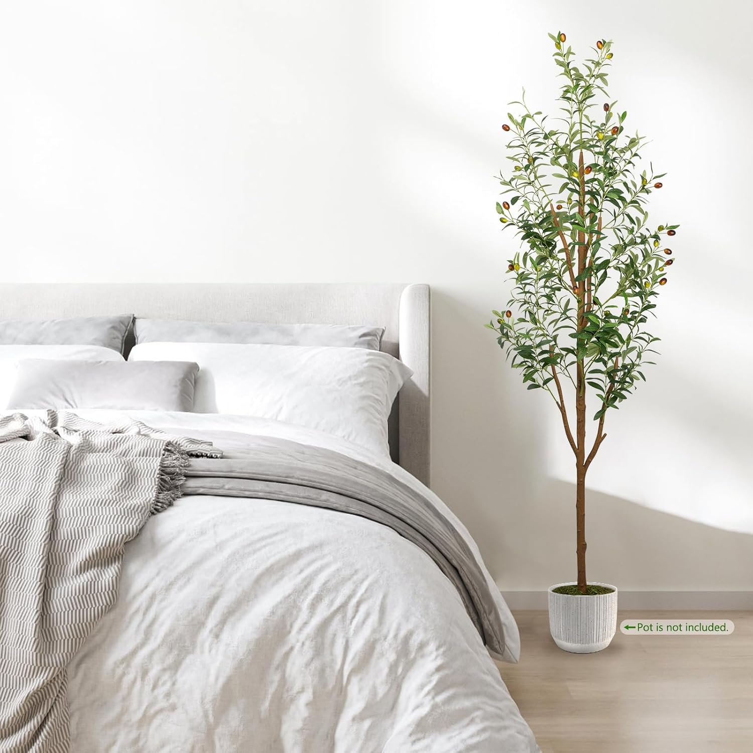6FT Artificial Olive Tree with Planter and Basket