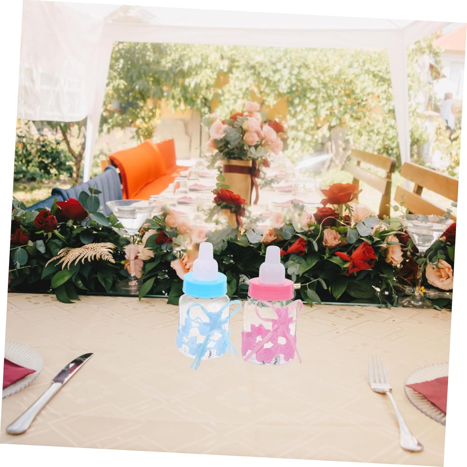12pcs Shower Candy Boxes Fillable Mini Bottles Bear Shaped Party Favors