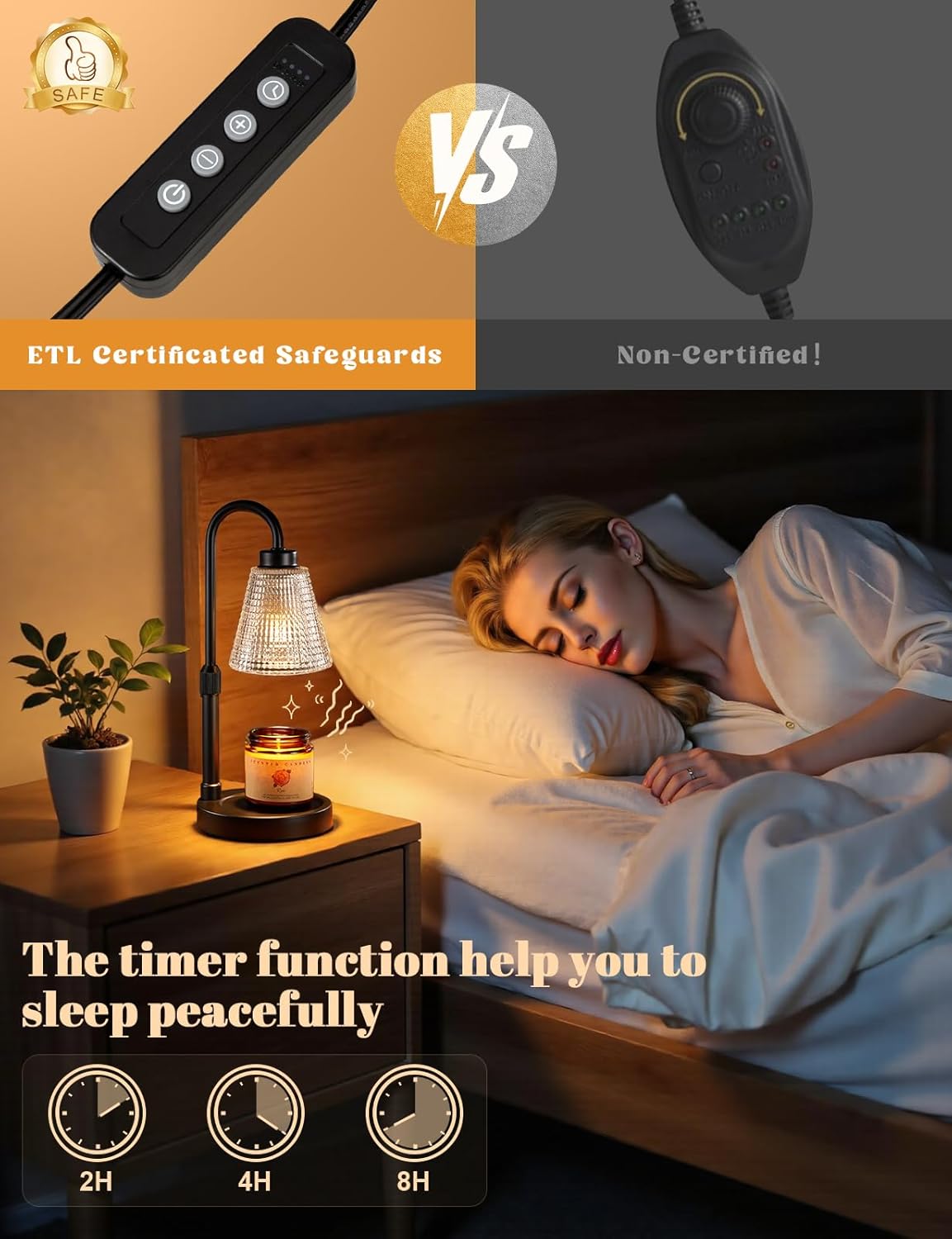 Innqoo Flame-Free Candle Warmer Lamp with Timer