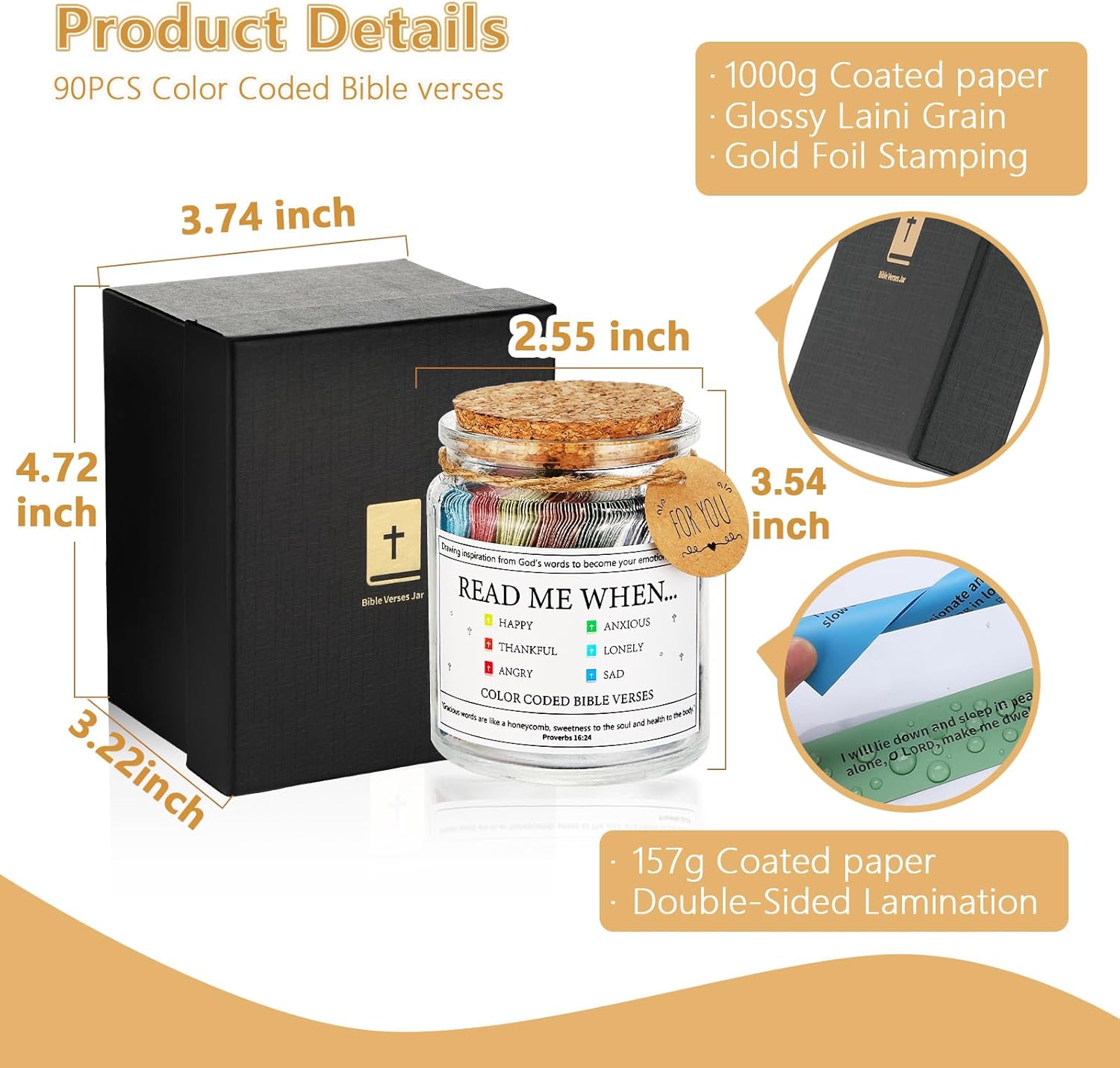 Bible Verse Jar with Prayer Cards for Spiritual Inspiration
