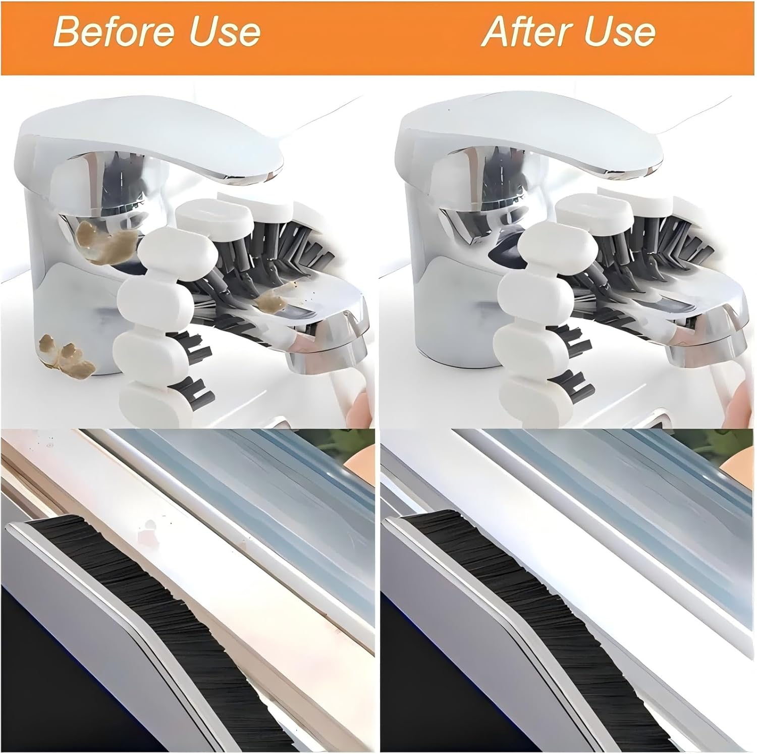 POPGIO Crevice Flexible Cleaning Brush Set 4 Pcs