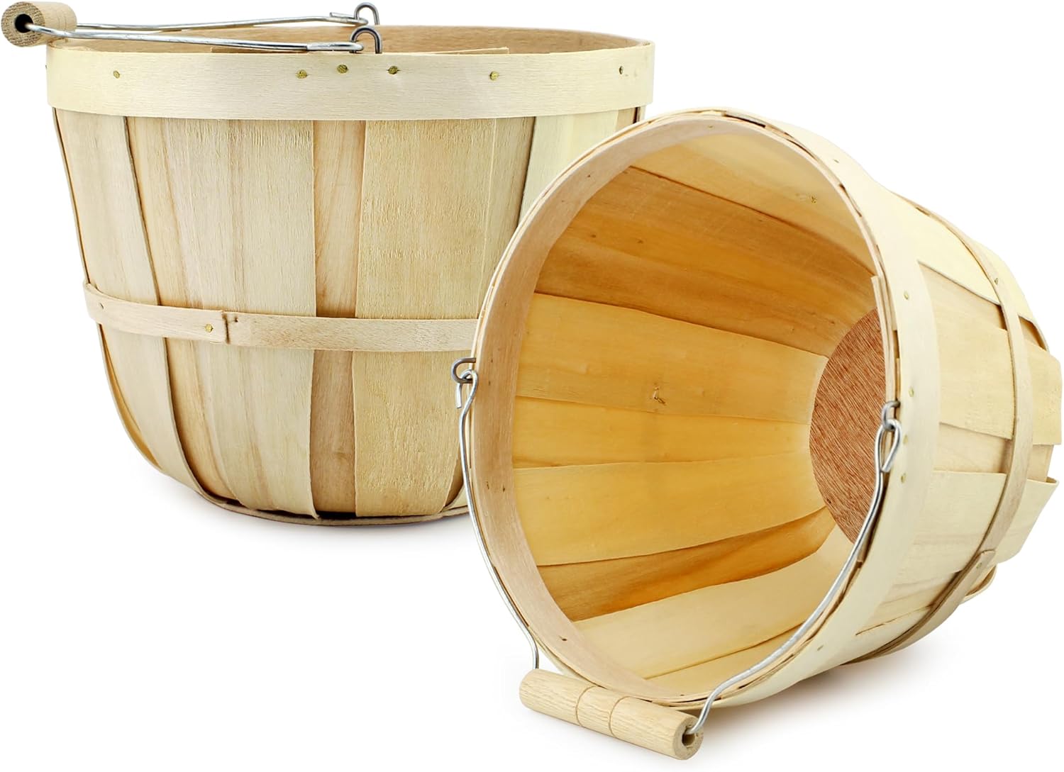 Cornucopia Brands Round Wooden Baskets 2-Pack Natural