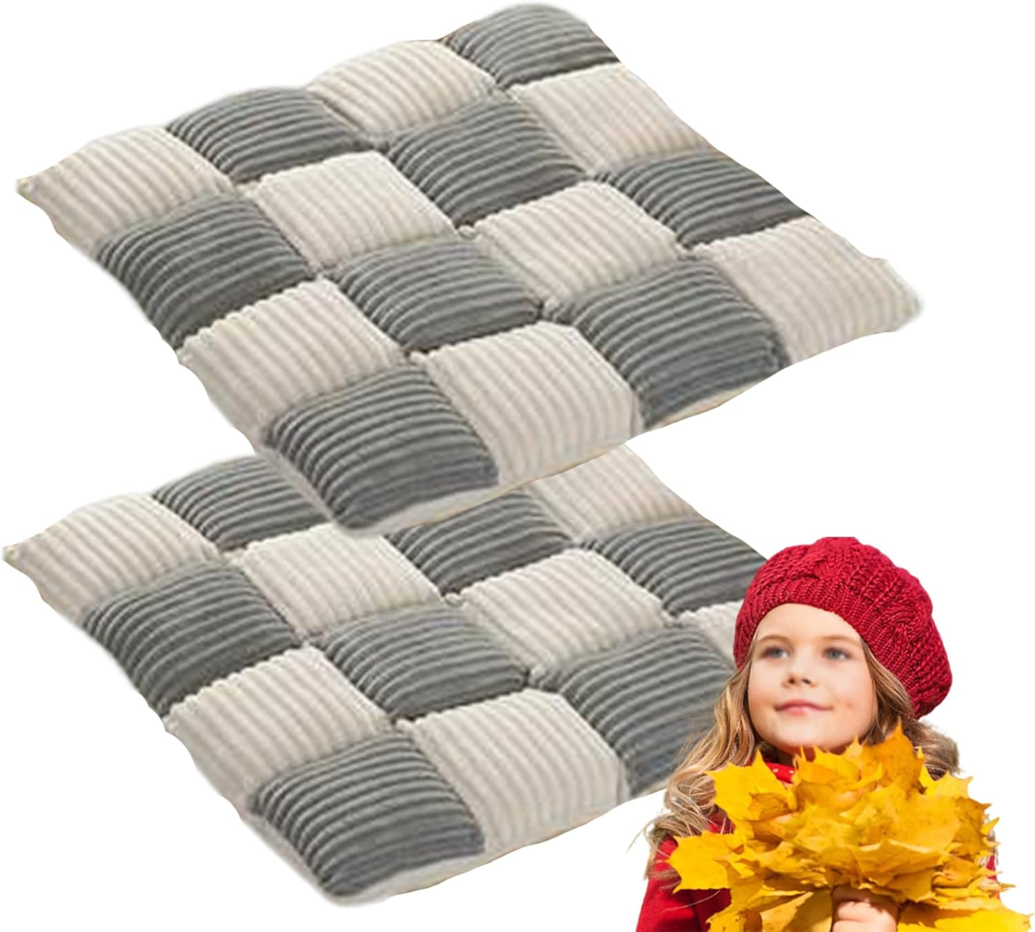 Non Slip Chair Pads with Ties 40cm Set of 2
