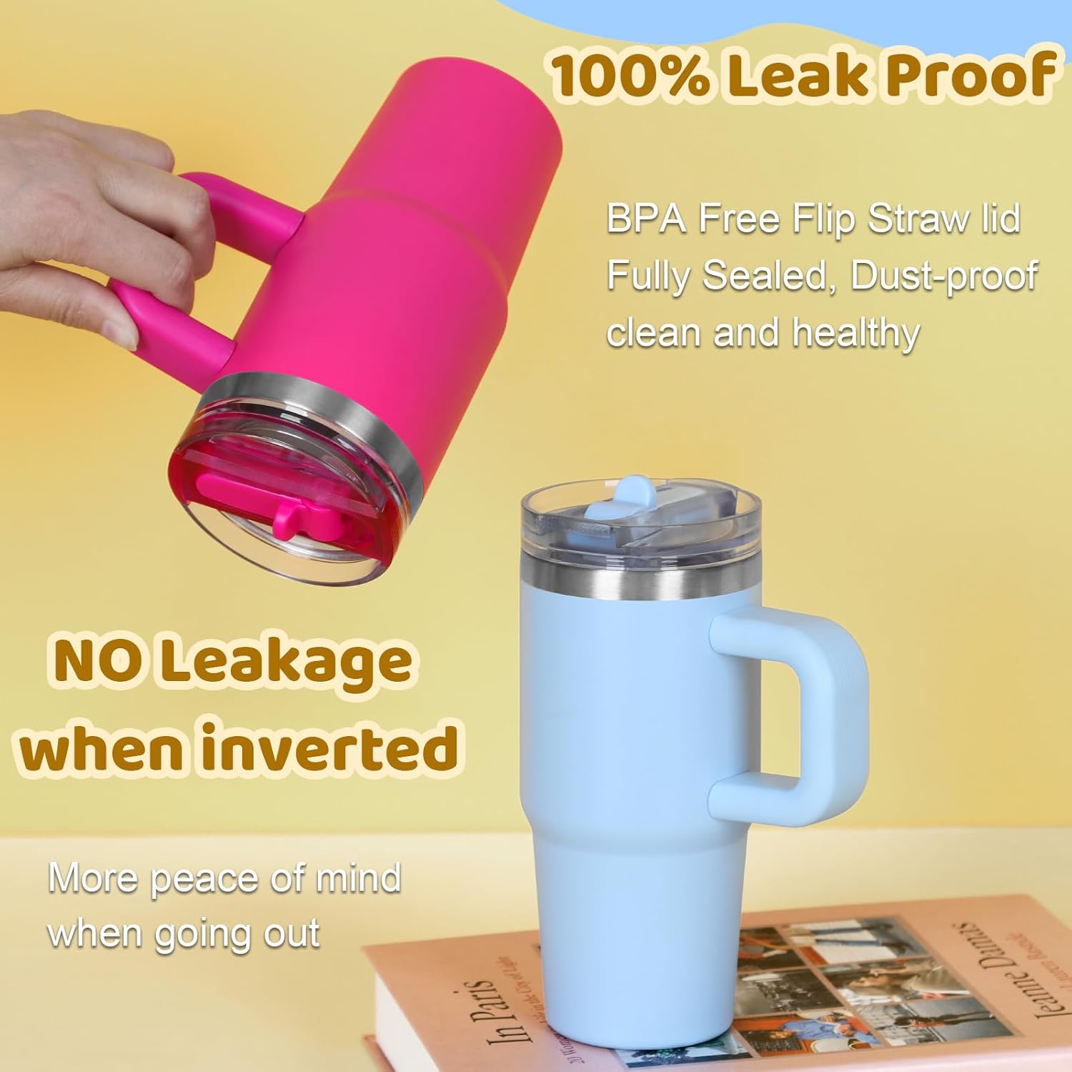 14 oz Kids Tumbler with Flip Straw Lid and Handle