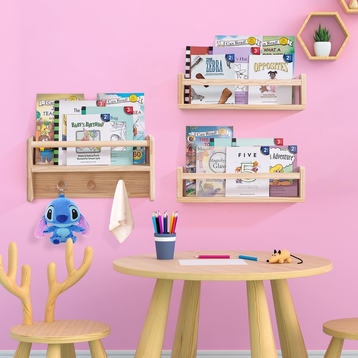 AZSKY Floating Wall Bookshelf Set of 3
