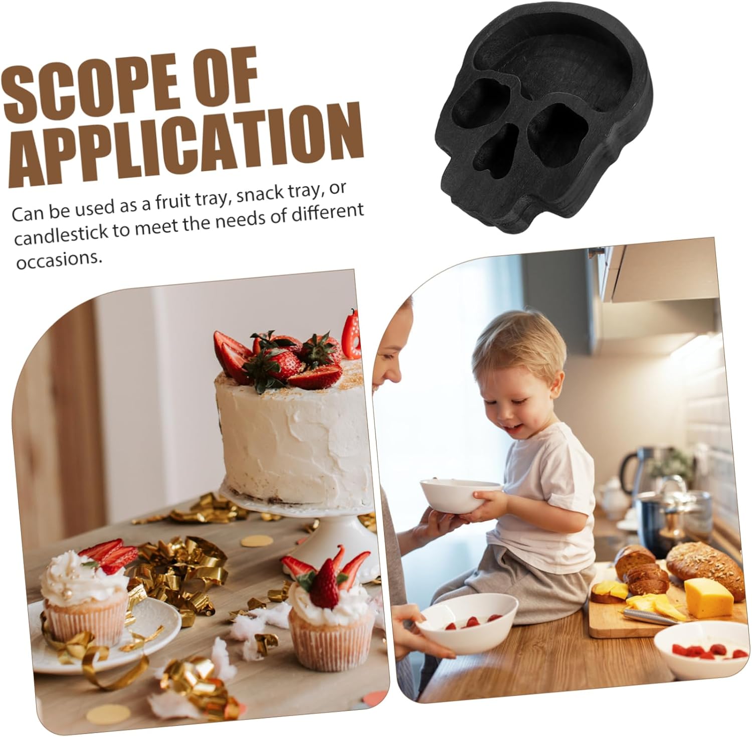 Skull Bowl Candle Holder for Halloween Parties and Gatherings